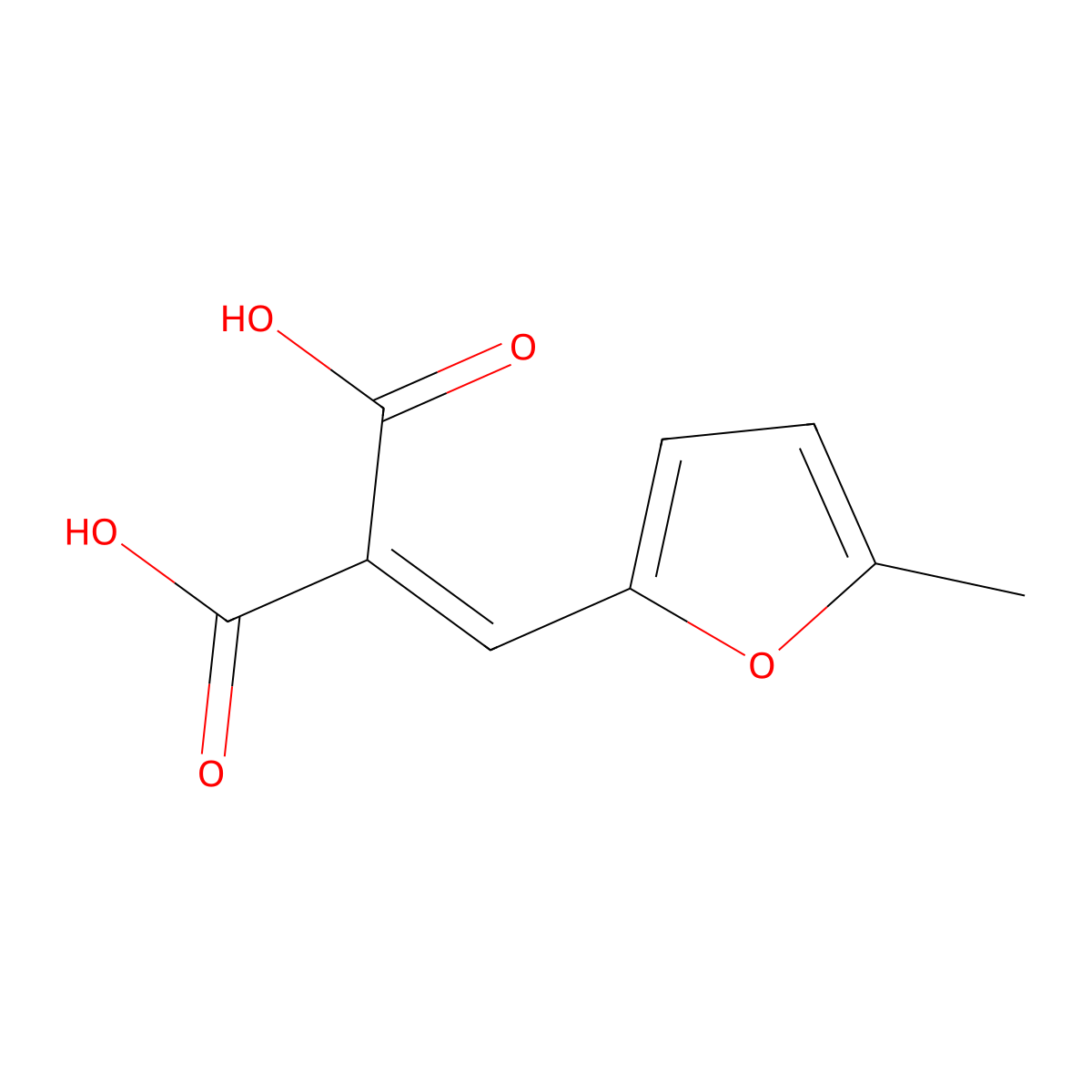 2-[(5-Methylfuran-2-yl)methylidene]propanedioic acid molecular structure, CAS 30005-95-9