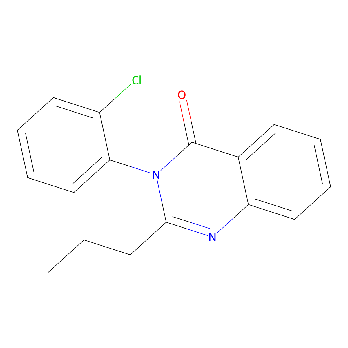 3-(2-Chlorophenyl)-2-propylquinazolin-4-one molecular structure, CAS 30006-46-3