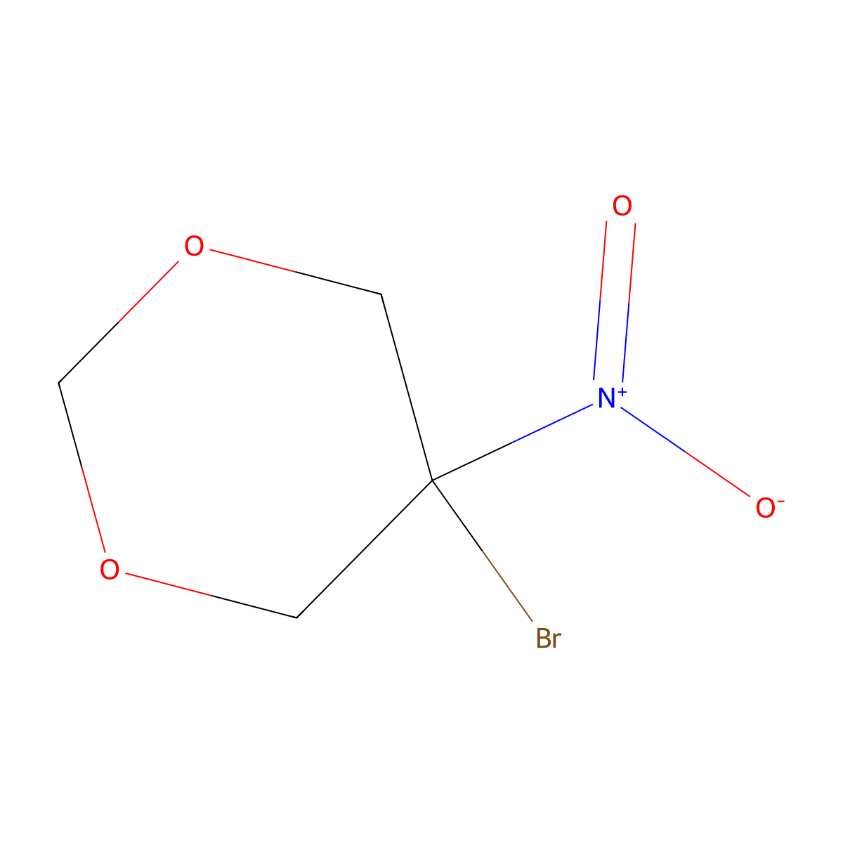 5-Bromo-5-Nitro-1,3-Dioxane molecular structure, CAS 30007-47-7