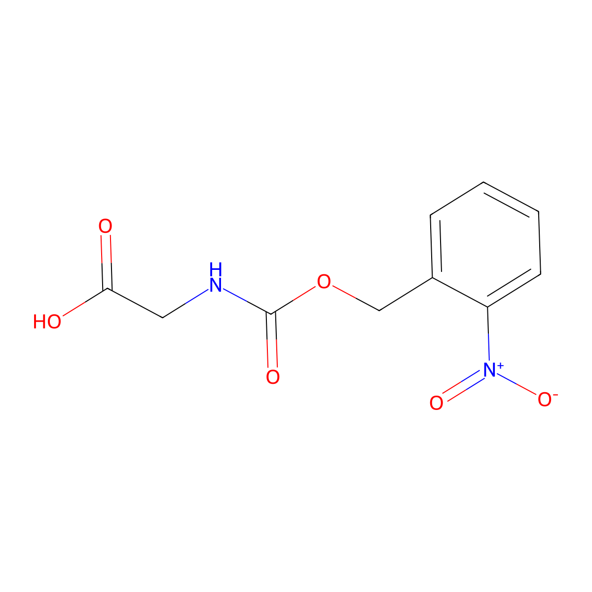 (((2-Nitrobenzyl)oxy)carbonyl)glycine molecular structure, CAS 30007-79-5