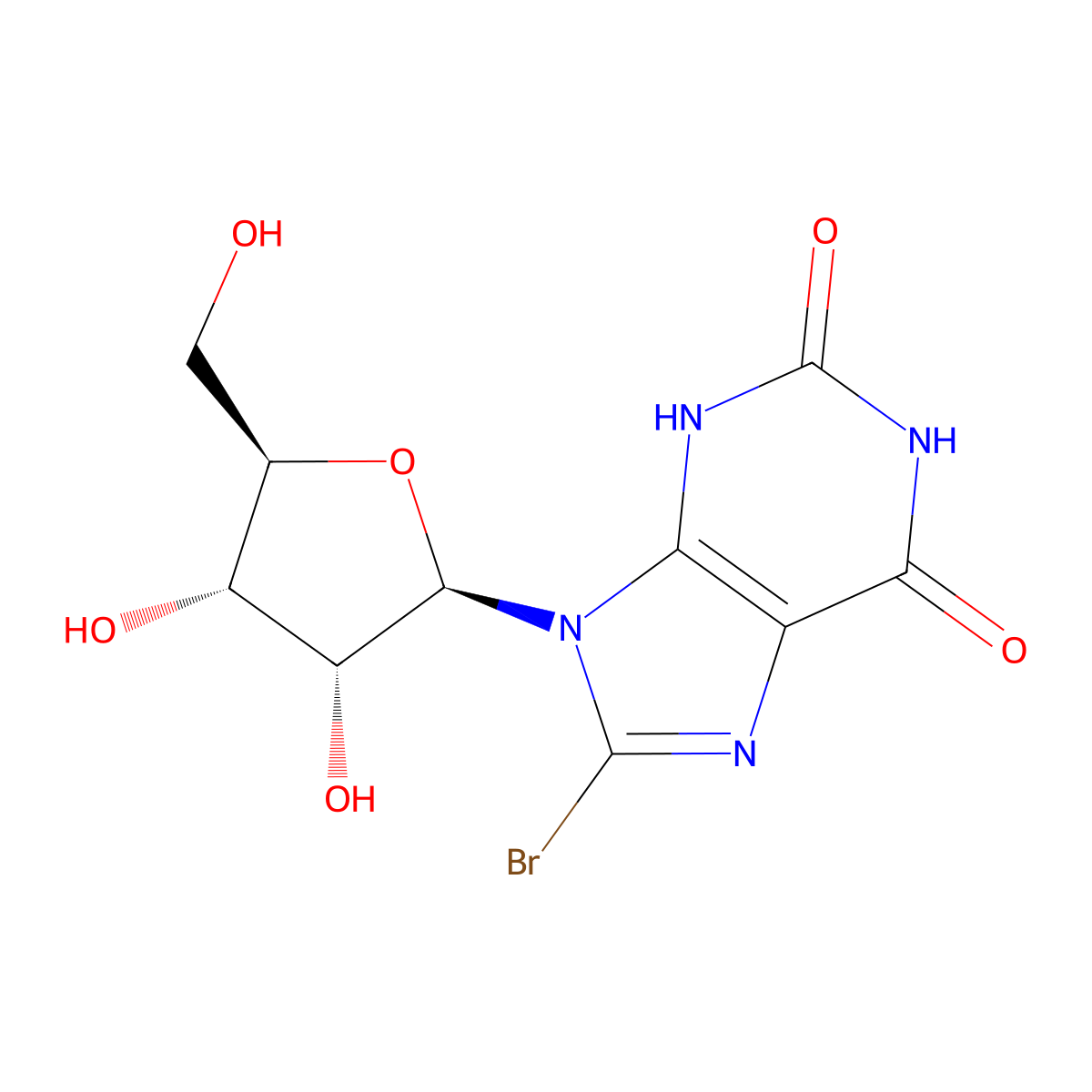 8-Bromoxanthosine molecular structure, CAS 3001-46-5