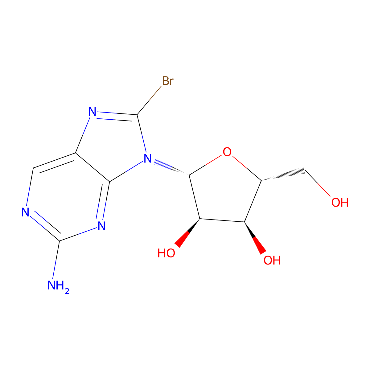 2-Amino-8-bromopurineriboside molecular structure, CAS 3001-47-6