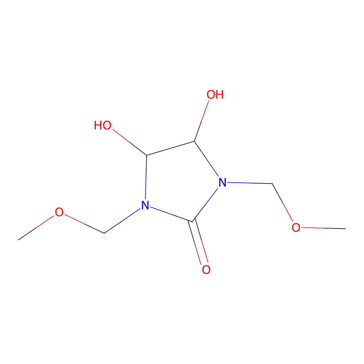 1,3-Bis(methoxymethyl)-4,5-dihydroxy-2-imidazolidinone molecular structure, CAS 3001-61-4