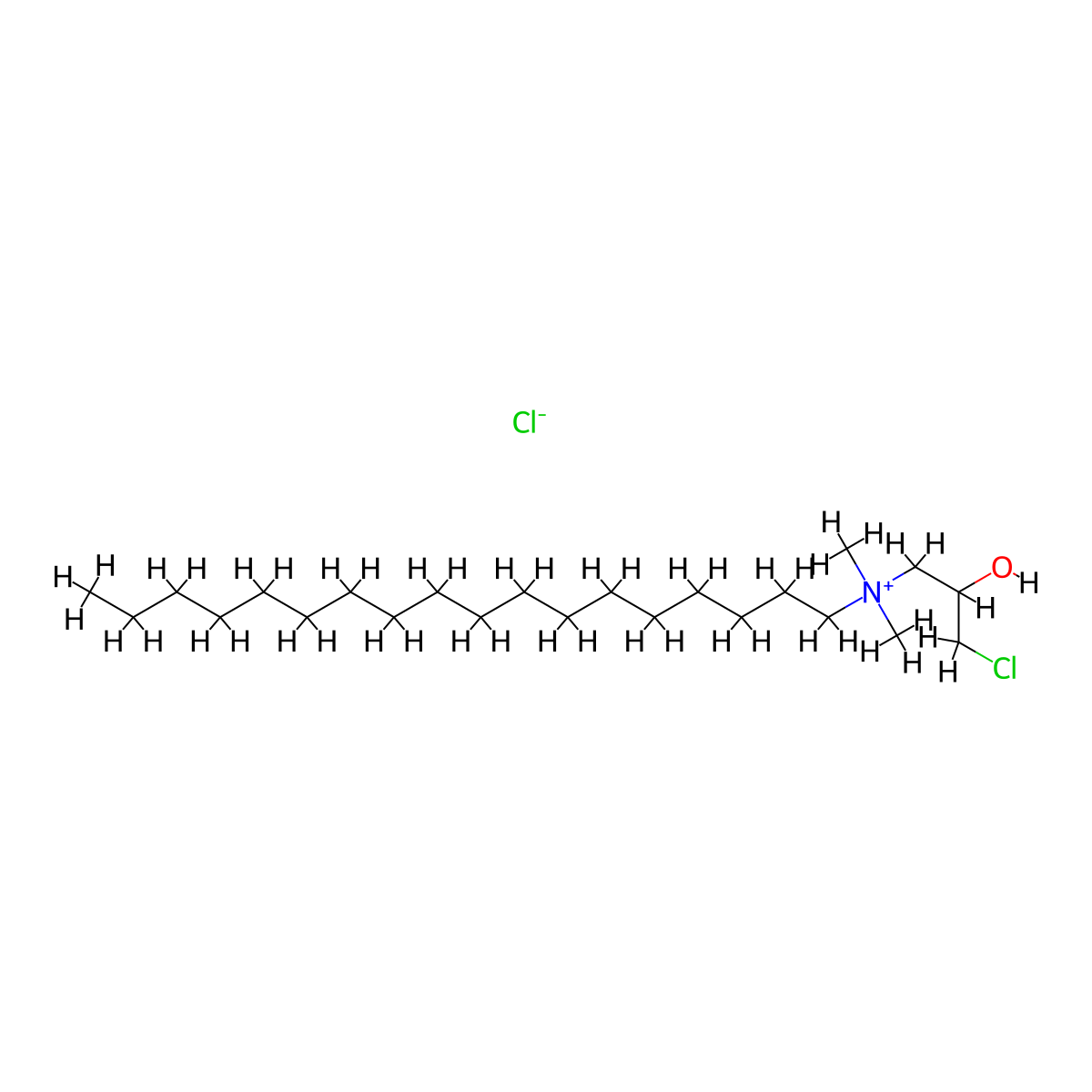 3-Chloro-2-hydroxypropylstearyldimethylammonium chloride molecular structure, CAS 3001-63-6