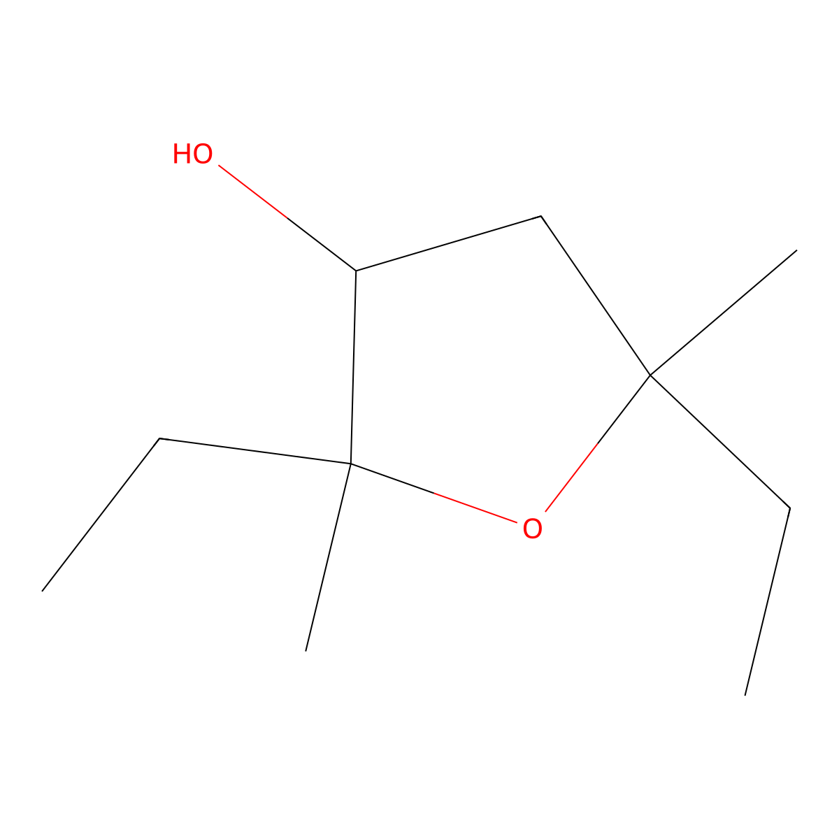 1,4-Anhydro-2,5-dideoxy-1,4-diethyl-1-methylpentitol molecular structure, CAS 30010-09-4