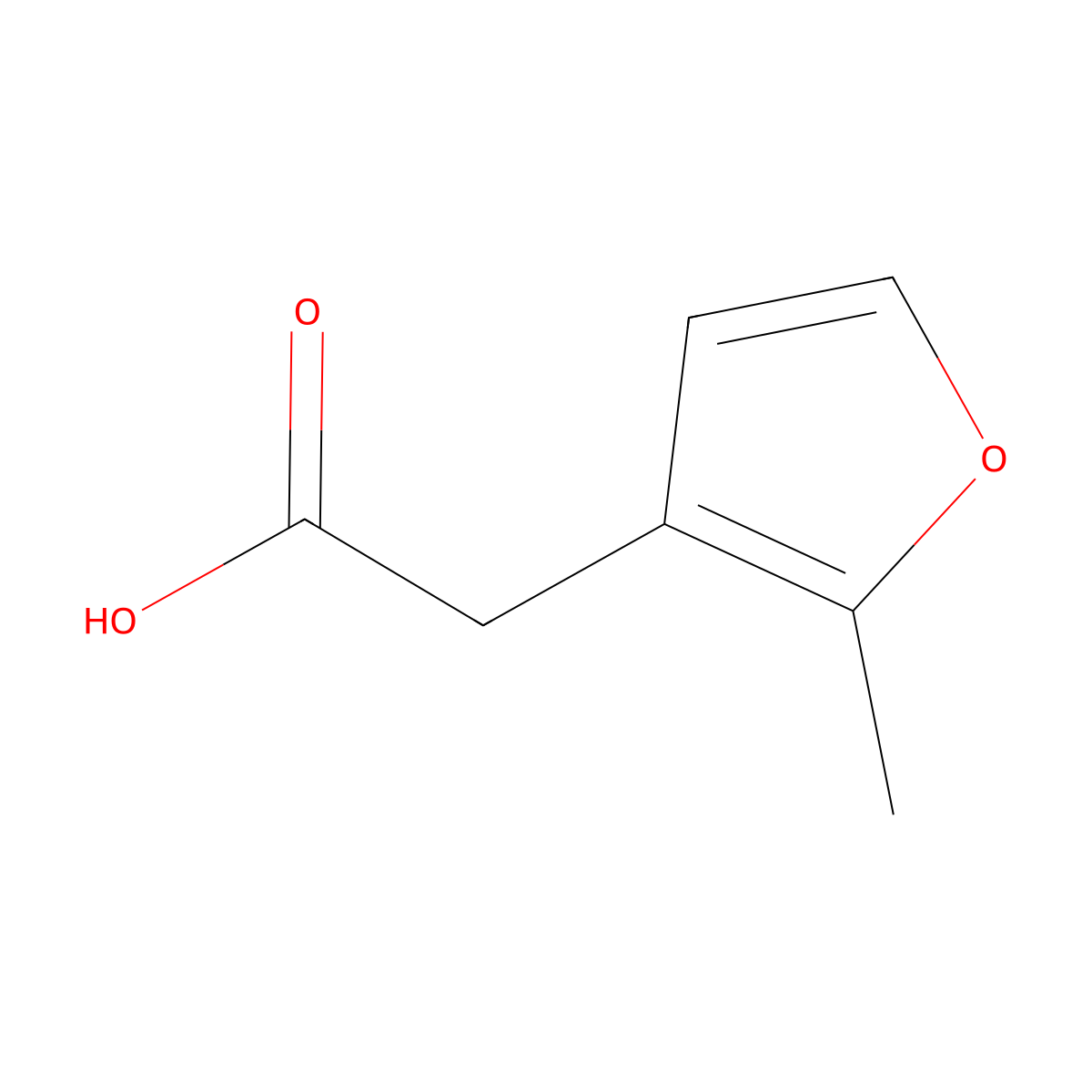 2-(2-Methylfuran-3-yl)acetic acid molecular structure, CAS 30012-00-1