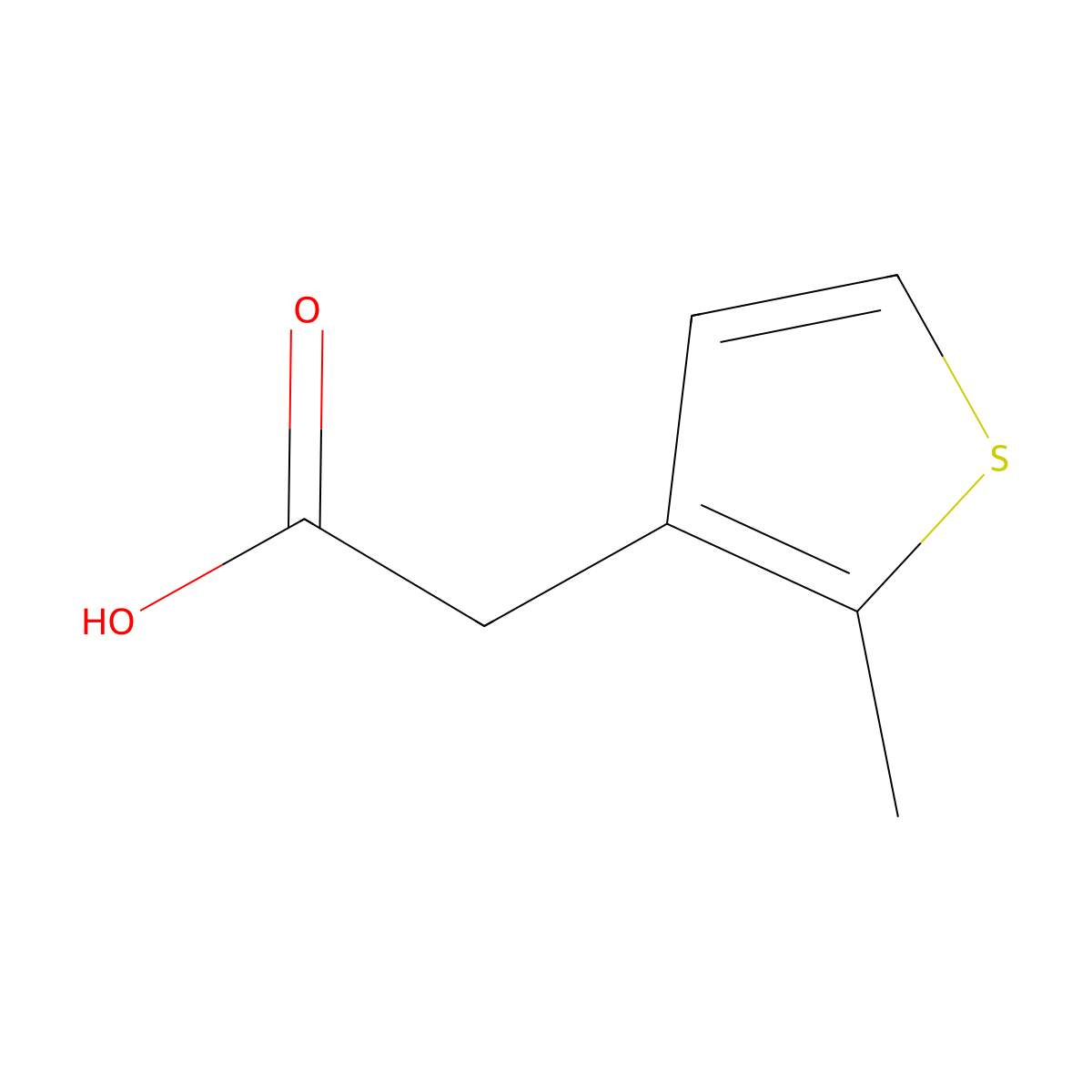 2-Methyl-3-thiopheneacetic acid molecular structure, CAS 30012-01-2