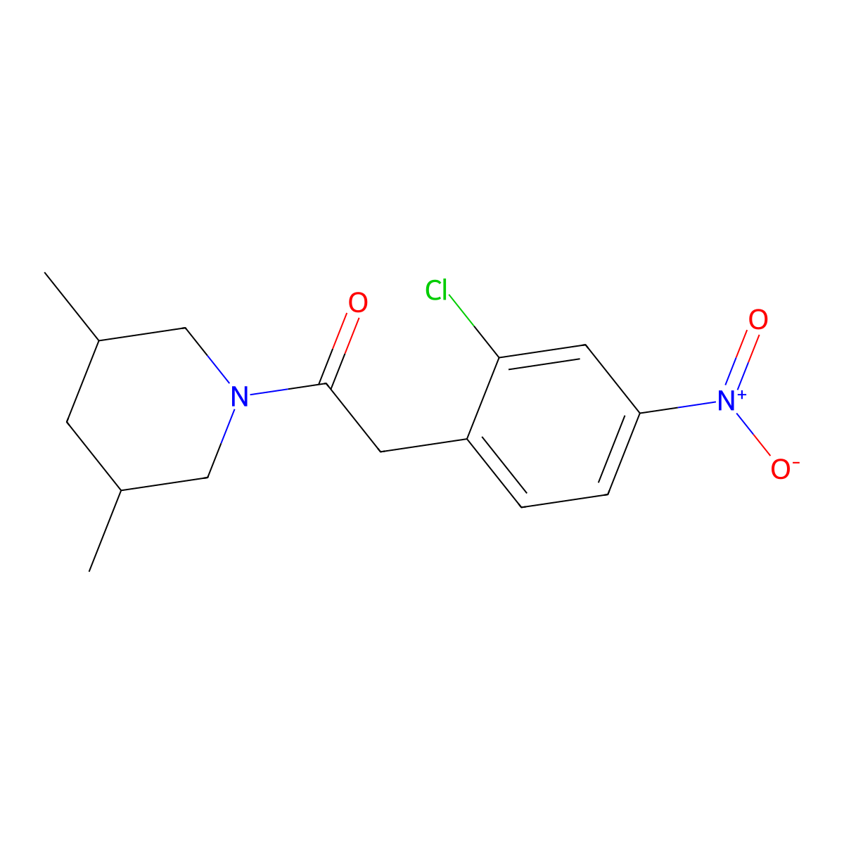 2-(2-Chloro-4-nitrophenyl)-1-(3,5-dimethyl-1-piperidinyl)ethanone molecular structure, CAS 3001618-50-1