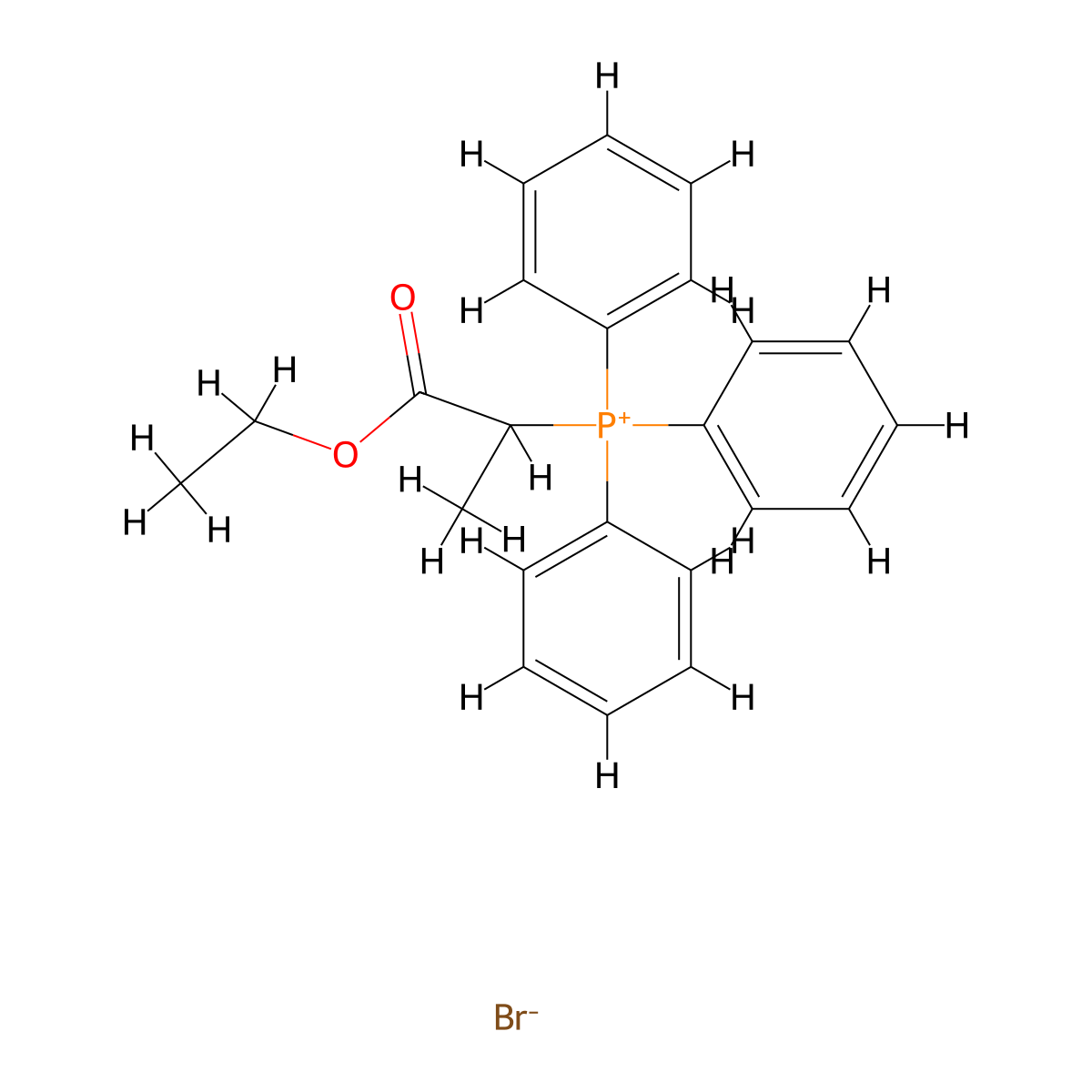 (2-Ethoxy-1-methyl-2-oxoethyl)triphenylphosphonium bromide molecular structure, CAS 30018-16-7