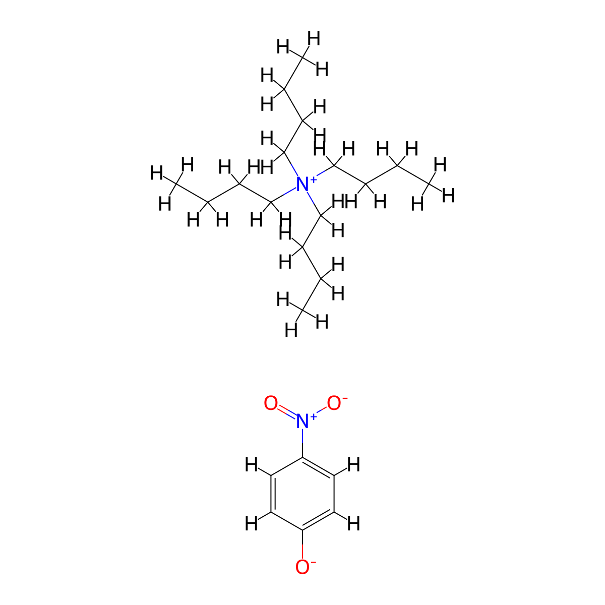 Tetrabutylammonium 4-nitrophenolate molecular structure, CAS 3002-48-0