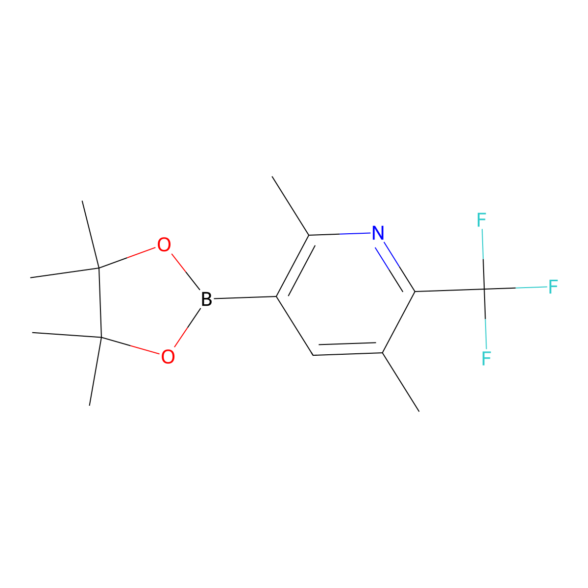 2,5-Dimethyl-3-(4,4,5,5-tetramethyl-1,3,2-dioxaborolan-2-yl)-6-(trifluoromethyl)pyridine molecular structure, CAS 3002075-23-9