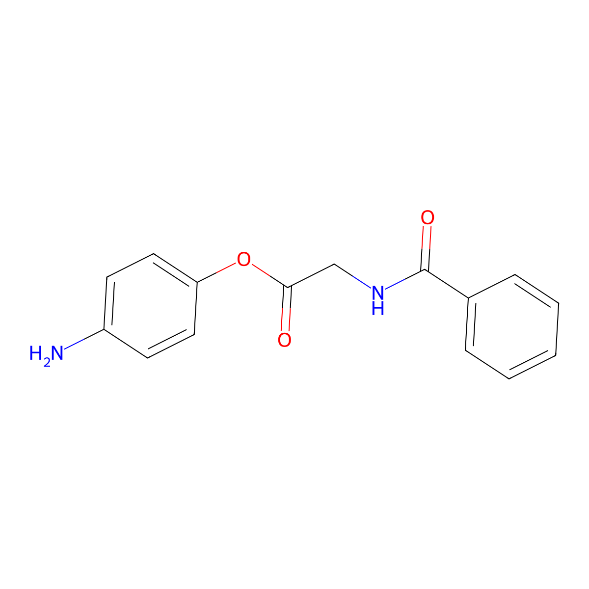 4-Aminophenyl (benzoylamino)acetate molecular structure, CAS 30022-13-0
