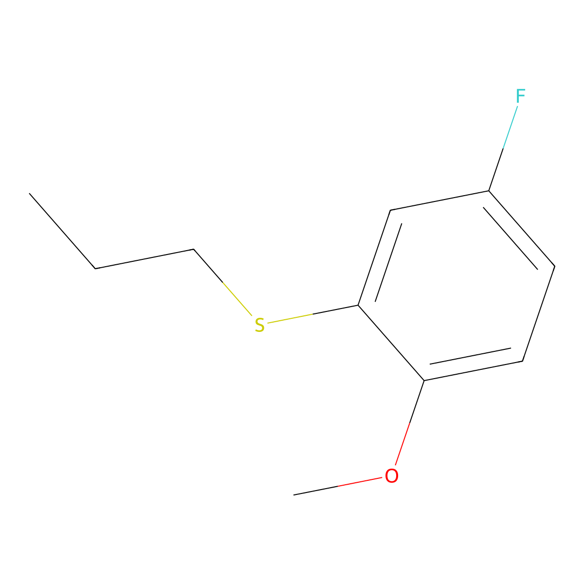 (5-Fluoro-2-methoxyphenyl)(propyl)sulfane molecular structure, CAS 3002421-59-9