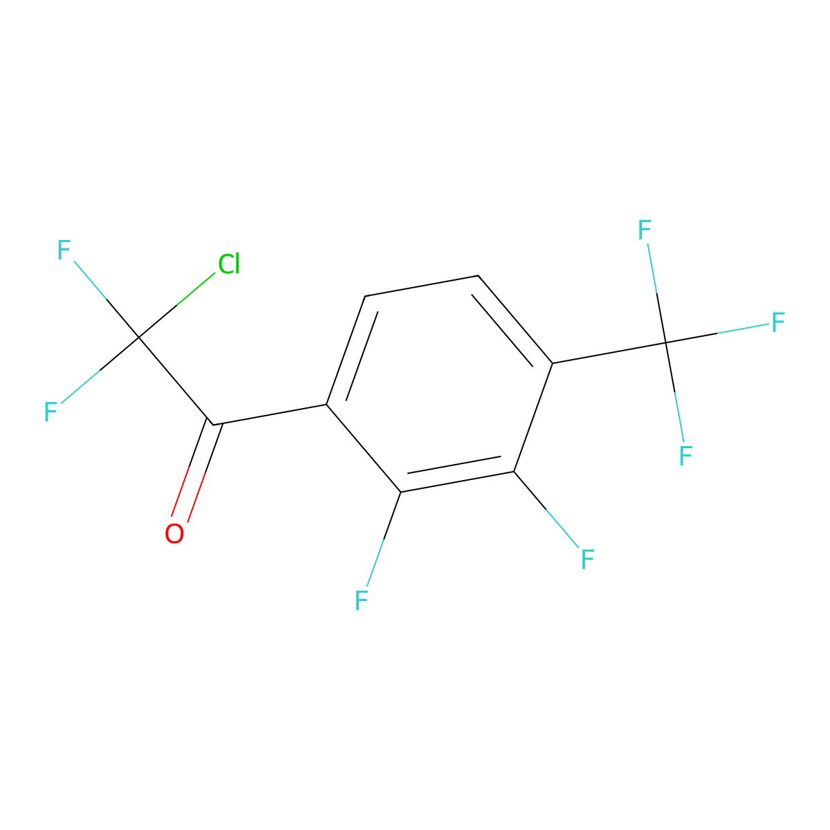2-Chloro-1-(2,3-difluoro-4-(trifluoromethyl)phenyl)-2,2-difluoroethanone molecular structure, CAS 3002422-04-7