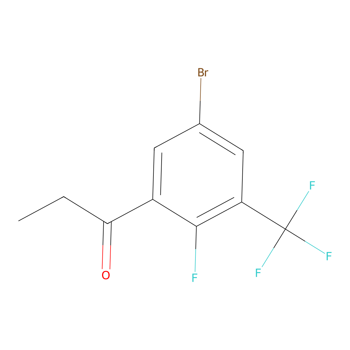 1-(5-Bromo-2-fluoro-3-(trifluoromethyl)phenyl)propan-1-one molecular structure, CAS 3002422-16-1