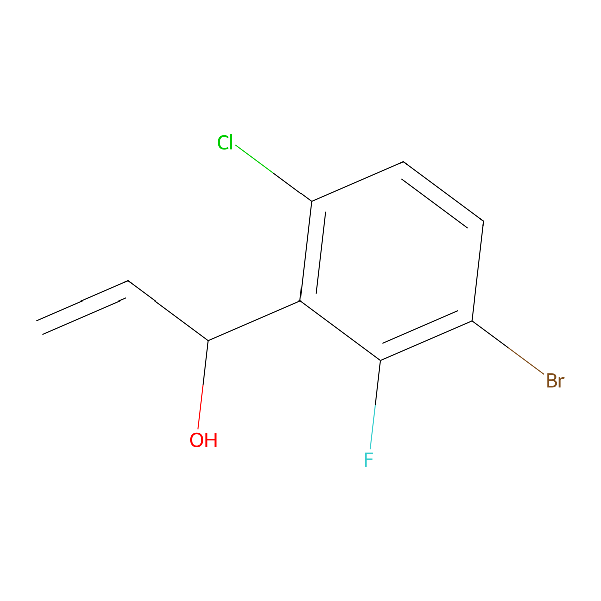 1-(3-Bromo-6-chloro-2-fluorophenyl)prop-2-en-1-ol molecular structure, CAS 3002422-24-1