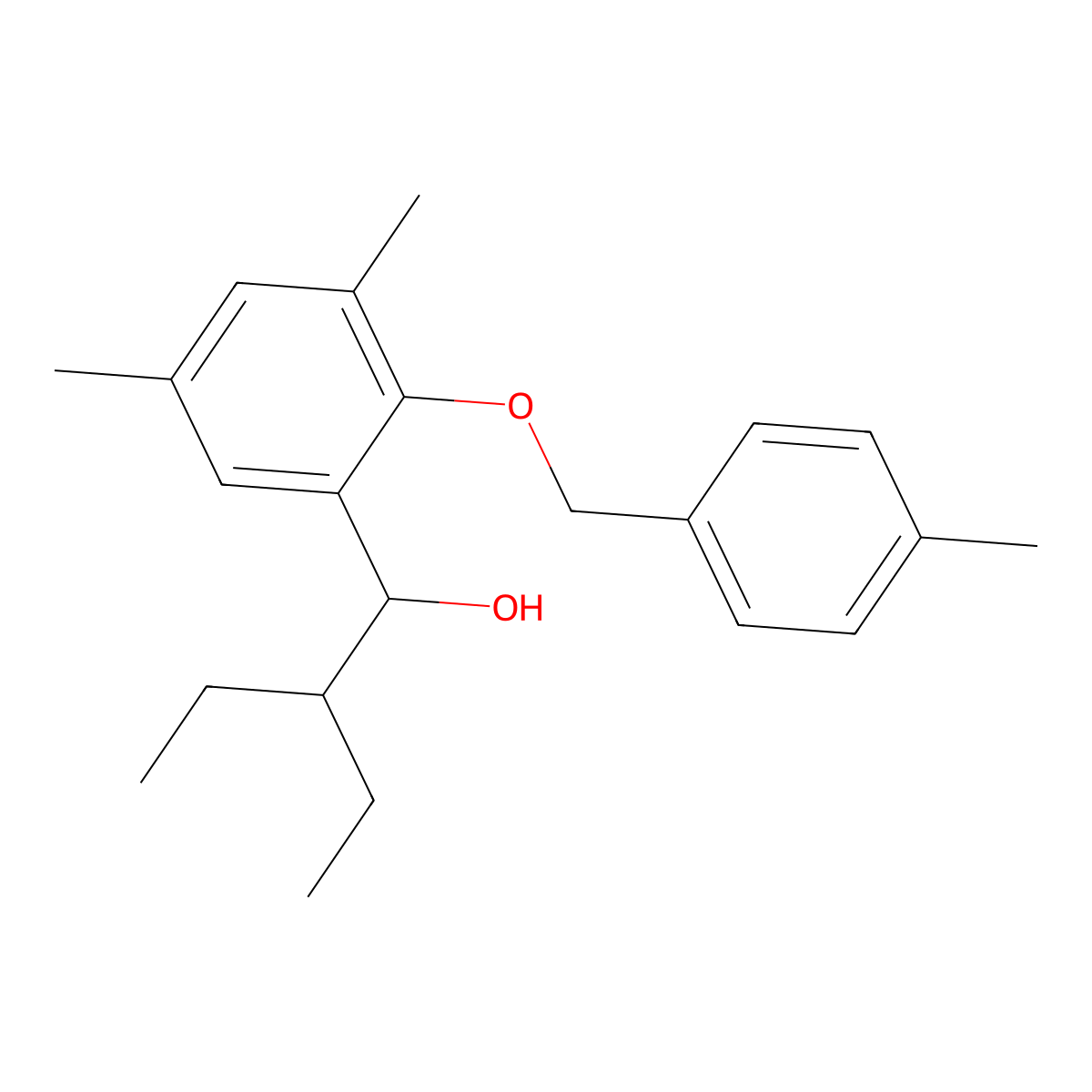 1-(3,5-Dimethyl-2-((4-methylbenzyl)oxy)phenyl)-2-ethylbutan-1-ol molecular structure, CAS 3002422-56-9