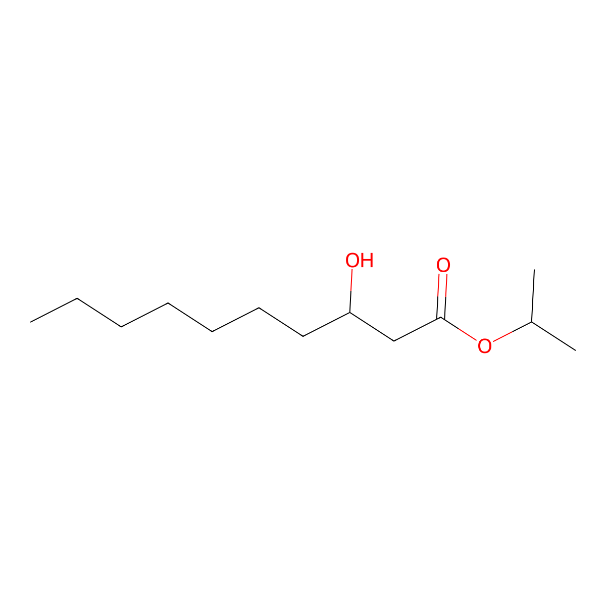 Isopropyl 3-hydroxydecanoate molecular structure, CAS 3002423-42-6