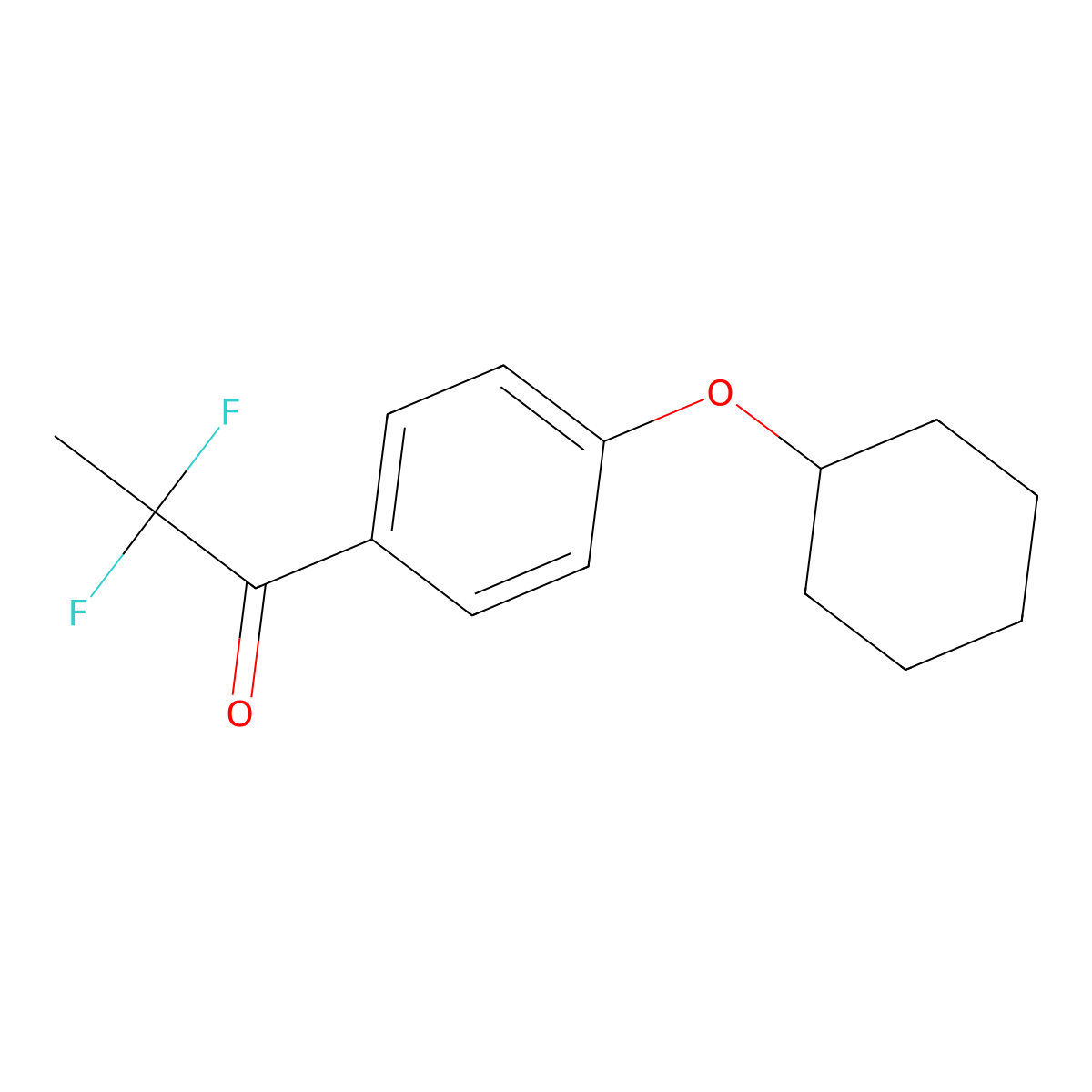 1-(4-(Cyclohexyloxy)phenyl)-2,2-difluoropropan-1-one molecular structure, CAS 3002423-60-8
