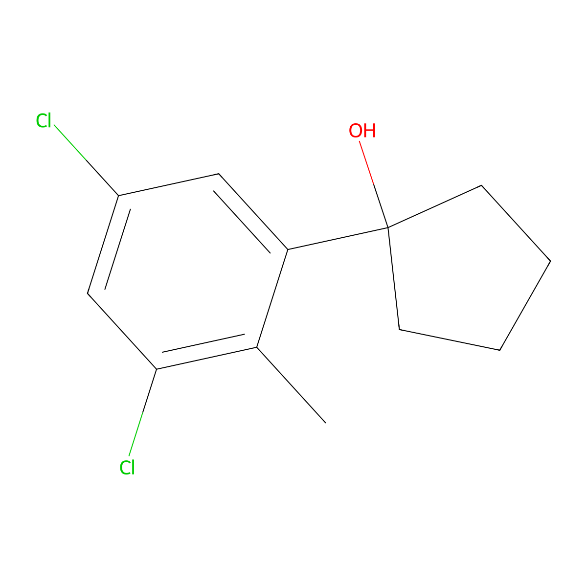 1-(3,5-Dichloro-2-methylphenyl)cyclopentanol molecular structure, CAS 3002424-31-6