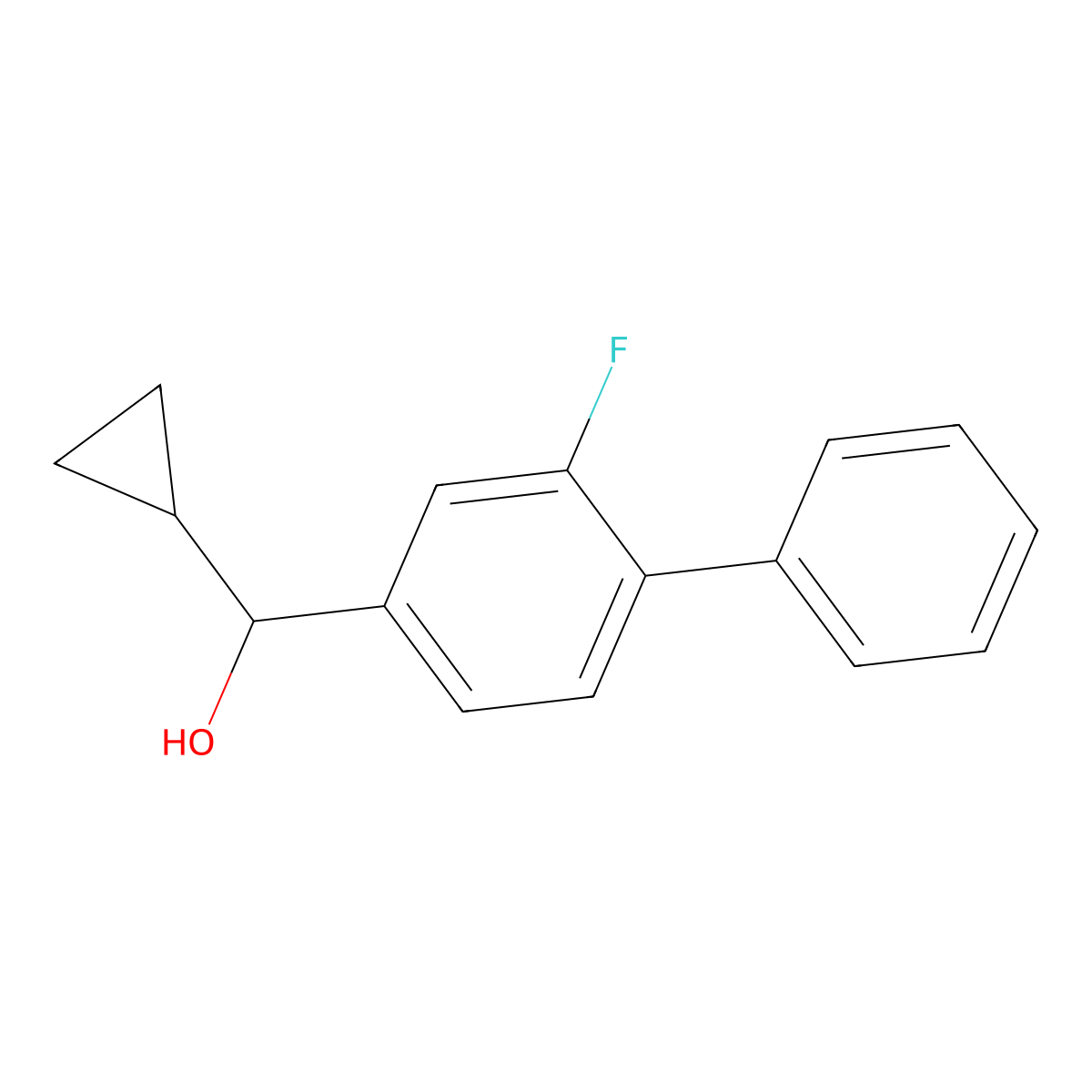 Cyclopropyl(2-fluoro-[1,1'-biphenyl]-4-yl)methanol molecular structure, CAS 3002424-54-3
