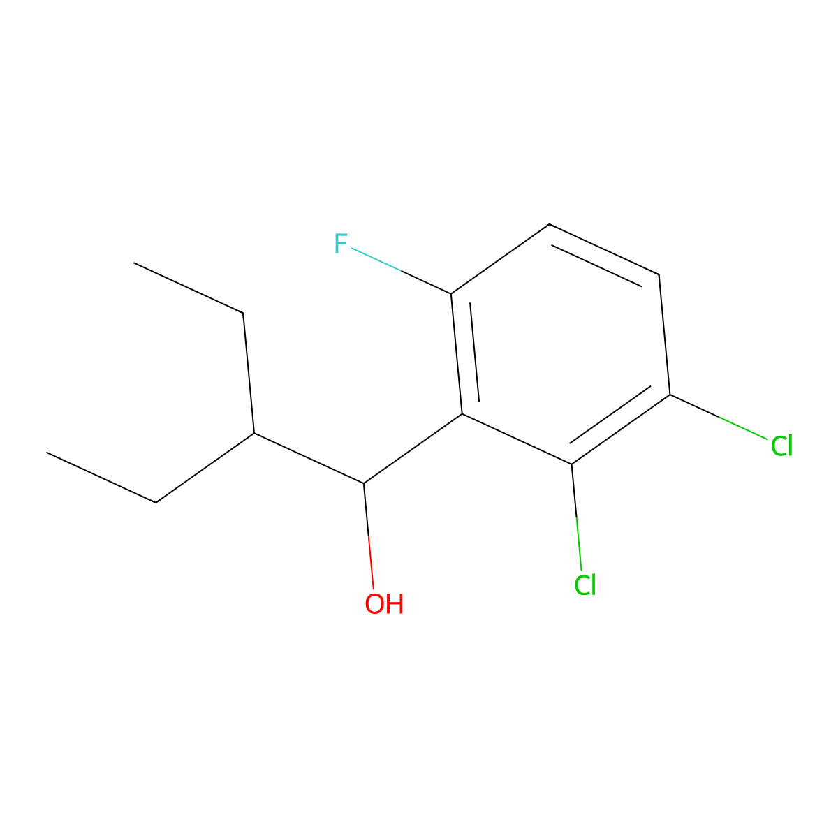 1-(2,3-Dichloro-6-fluorophenyl)-2-ethylbutan-1-ol molecular structure, CAS 3002424-55-4