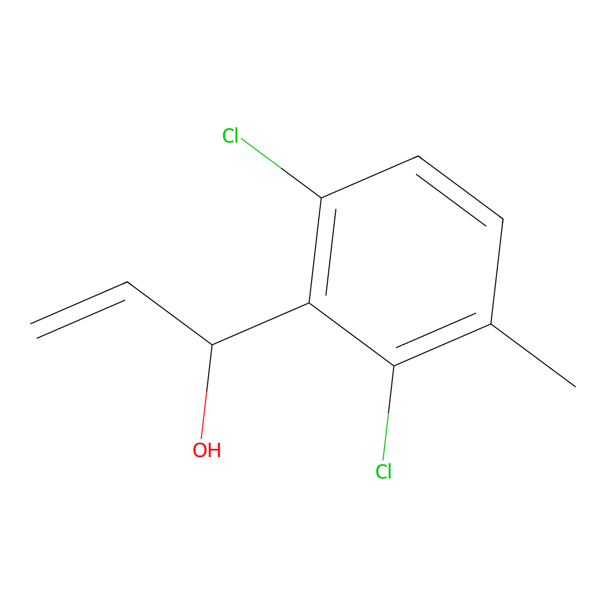 1-(2,6-Dichloro-3-methylphenyl)prop-2-en-1-ol molecular structure, CAS 3002424-60-1