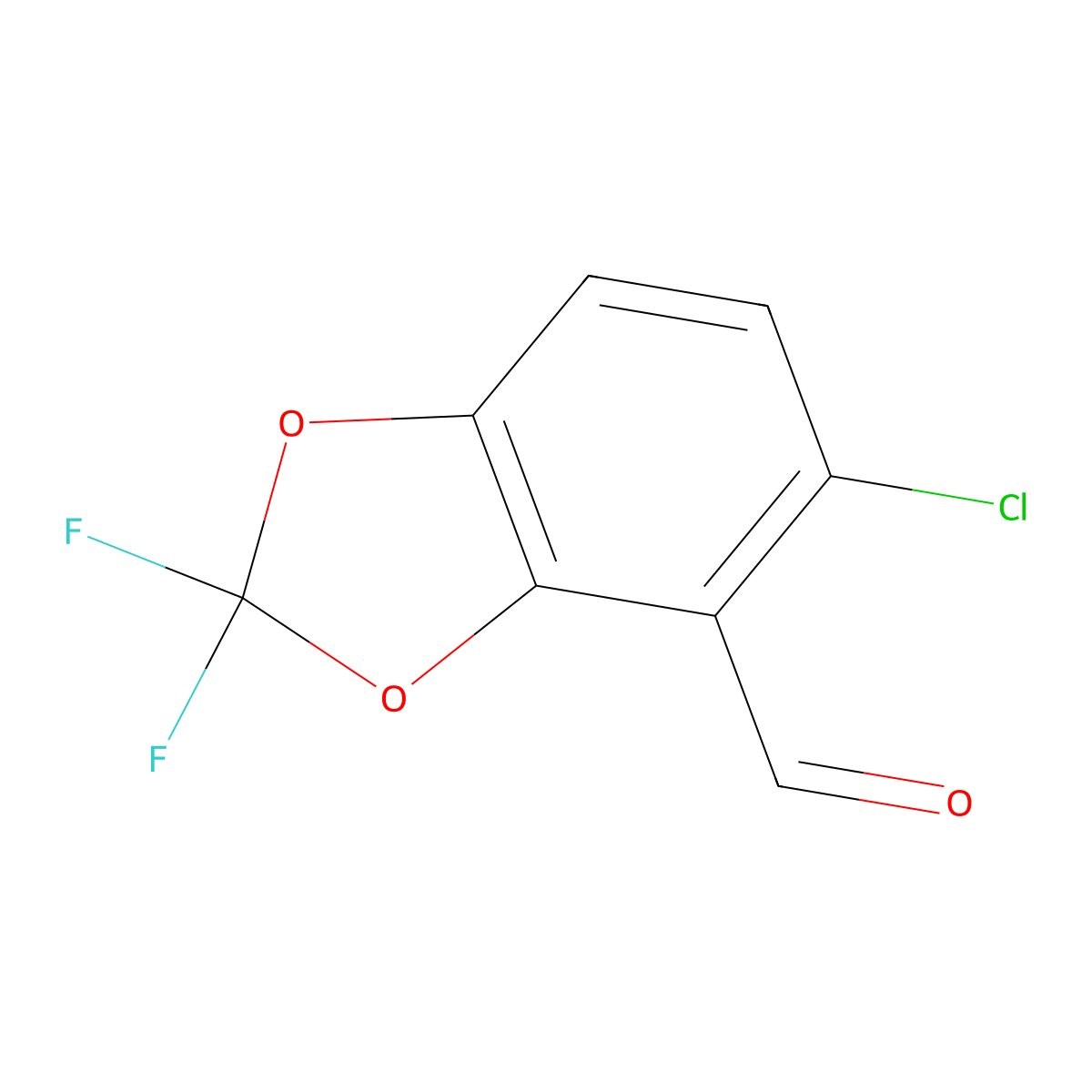 5-Chloro-2,2-difluorobenzo[d][1,3]dioxole-4-carbaldehyde molecular structure, CAS 3002424-80-5