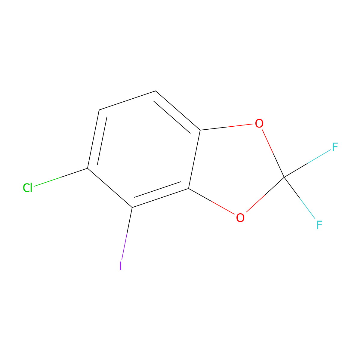 5-Chloro-2,2-difluoro-4-iodobenzo[d][1,3]dioxole molecular structure, CAS 3002424-84-9