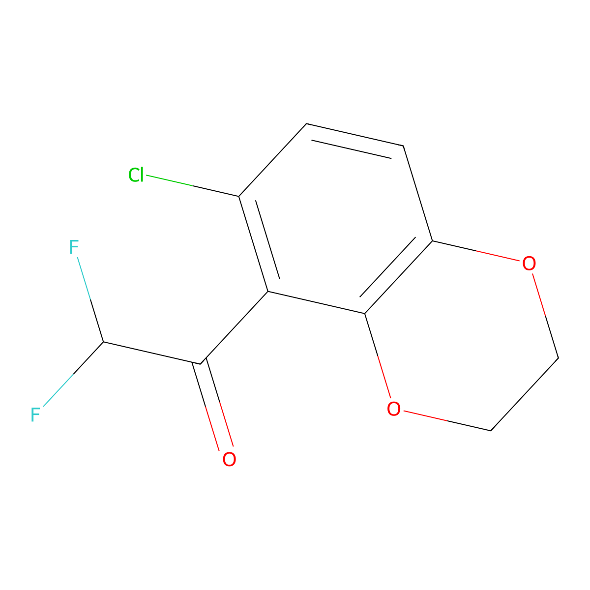 1-(6-Chloro-2,3-dihydrobenzo[b][1,4]dioxin-5-yl)-2,2-difluoroethanone molecular structure, CAS 3002425-25-1