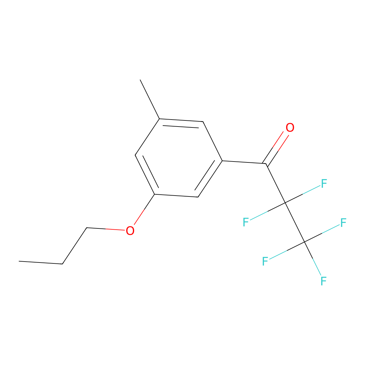 2,2,3,3,3-Pentafluoro-1-(3-methyl-5-propoxyphenyl)propan-1-one molecular structure, CAS 3002425-42-2