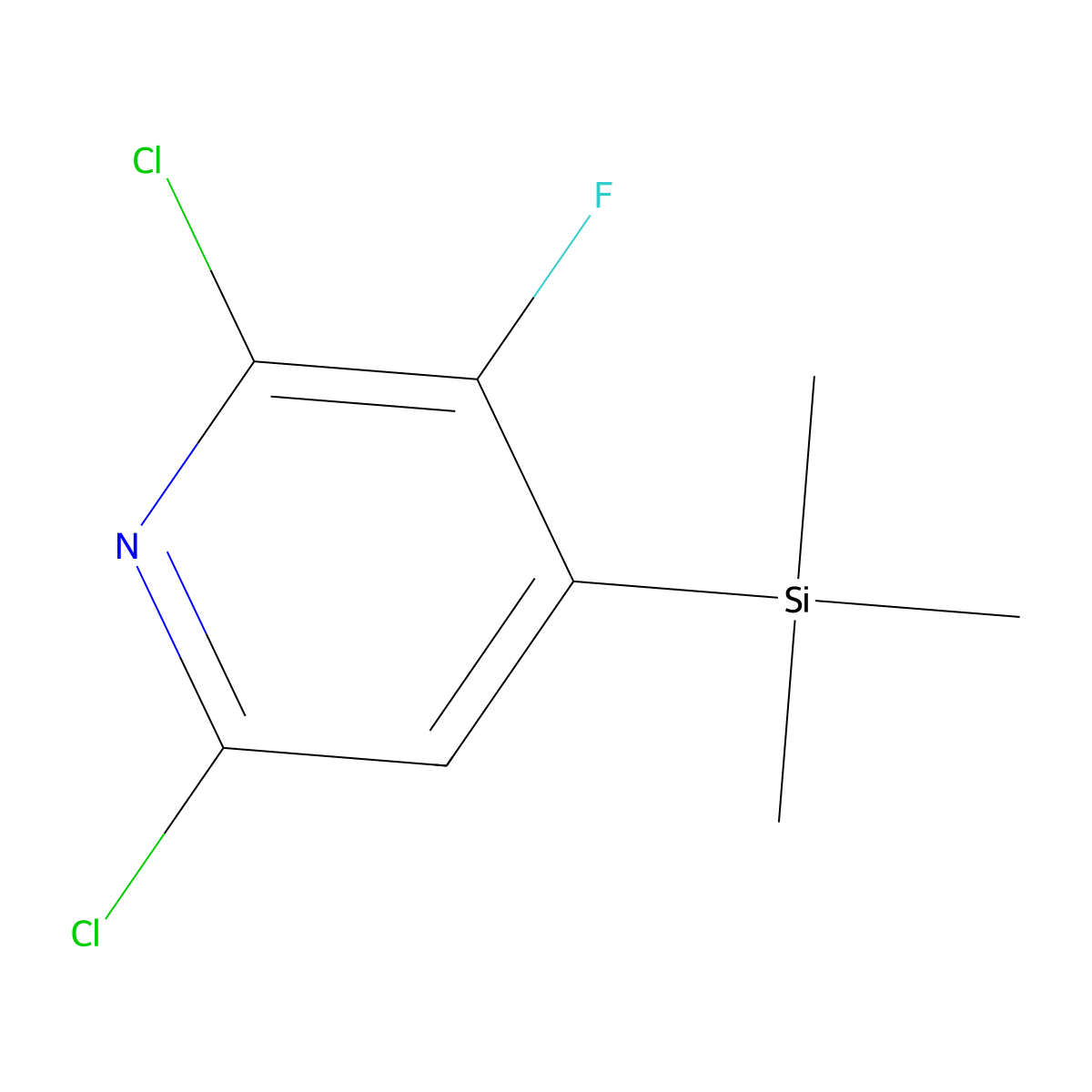 2,6-Dichloro-3-fluoro-4-(trimethylsilyl)pyridine molecular structure, CAS 3002425-62-6