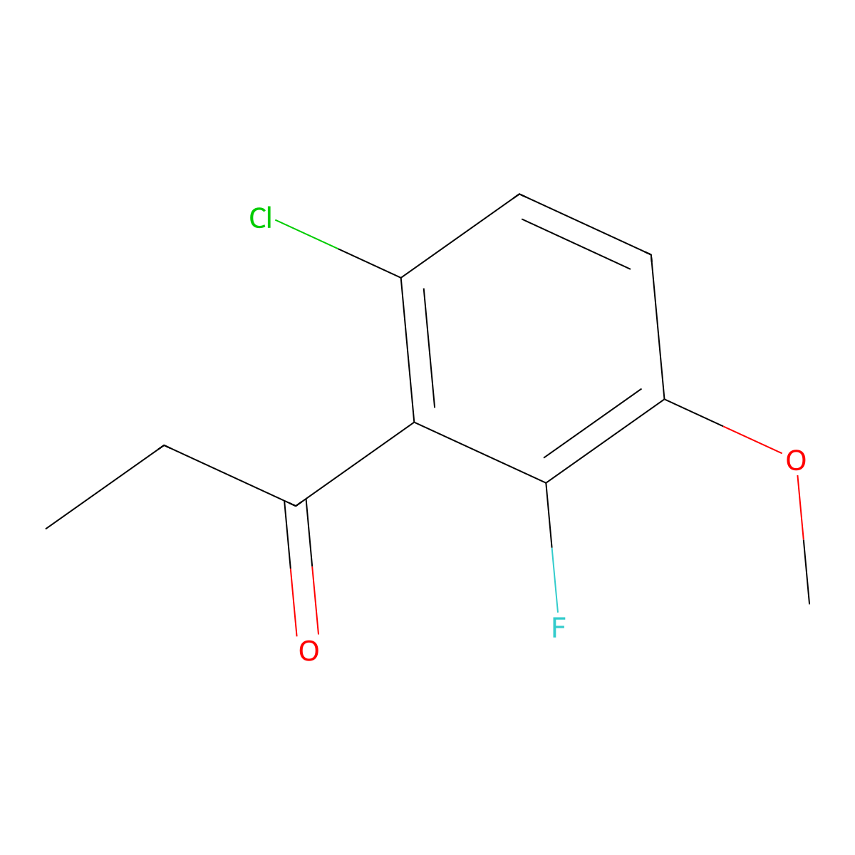 1-(6-Chloro-2-fluoro-3-methoxyphenyl)propan-1-one molecular structure, CAS 3002425-80-8