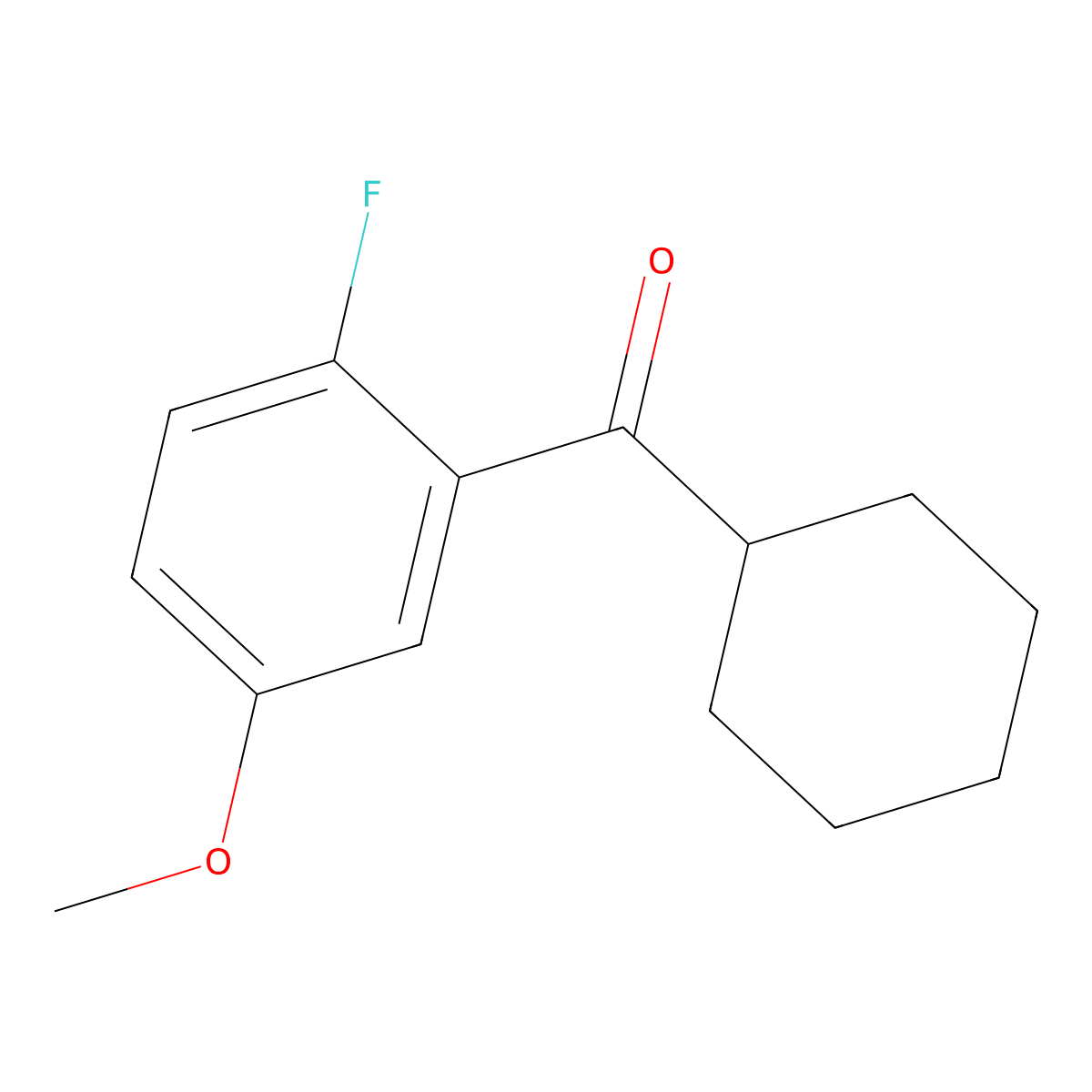Cyclohexyl(2-fluoro-5-methoxyphenyl)methanone molecular structure, CAS 3002425-96-6