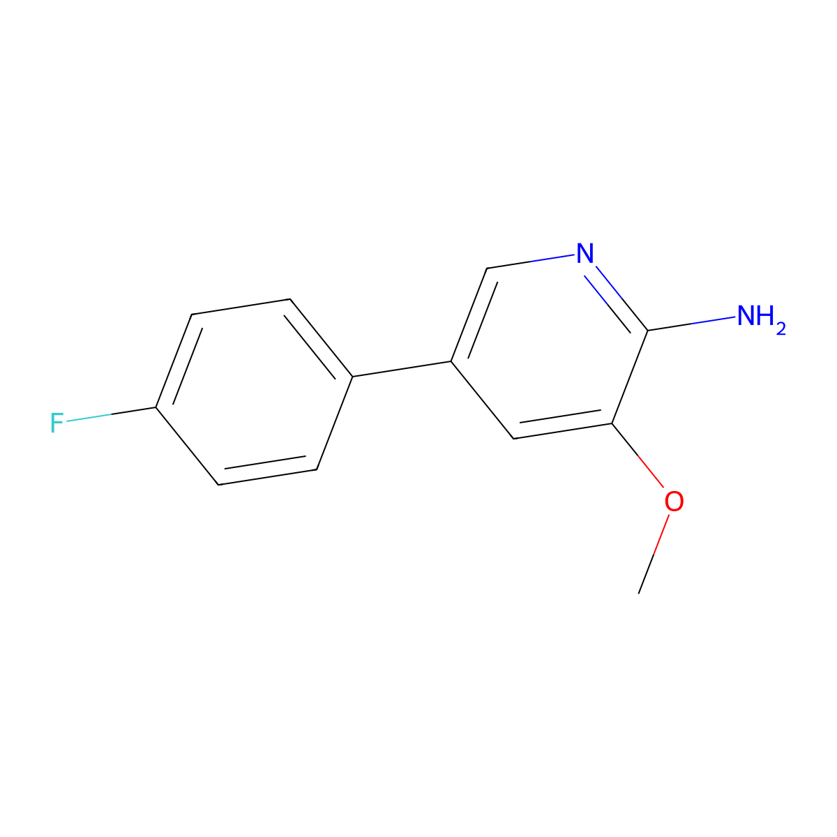 5-(4-Fluorophenyl)-3-methoxypyridin-2-amine molecular structure, CAS 3002426-27-6