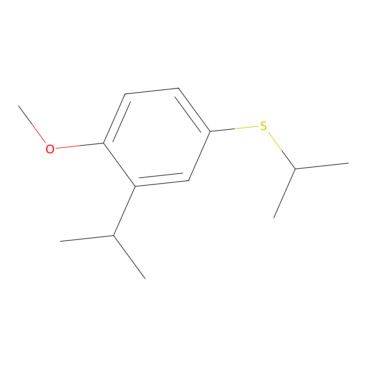 Isopropyl(3-isopropyl-4-methoxyphenyl)sulfane molecular structure, CAS 3002426-58-3
