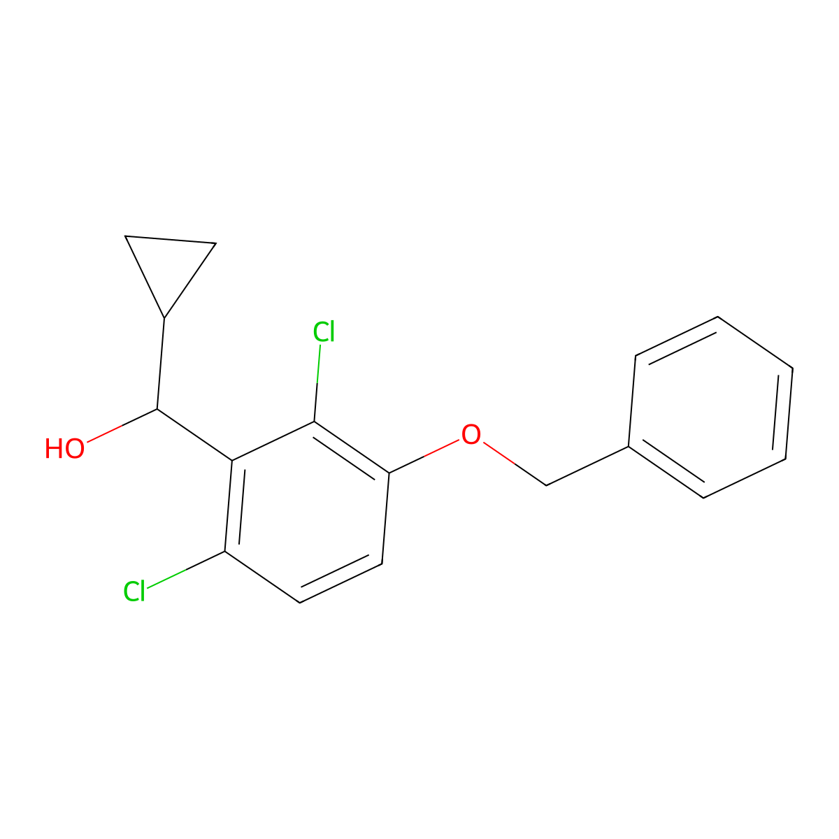(3-(Benzyloxy)-2,6-dichlorophenyl)(cyclopropyl)methanol molecular structure, CAS 3002426-66-3