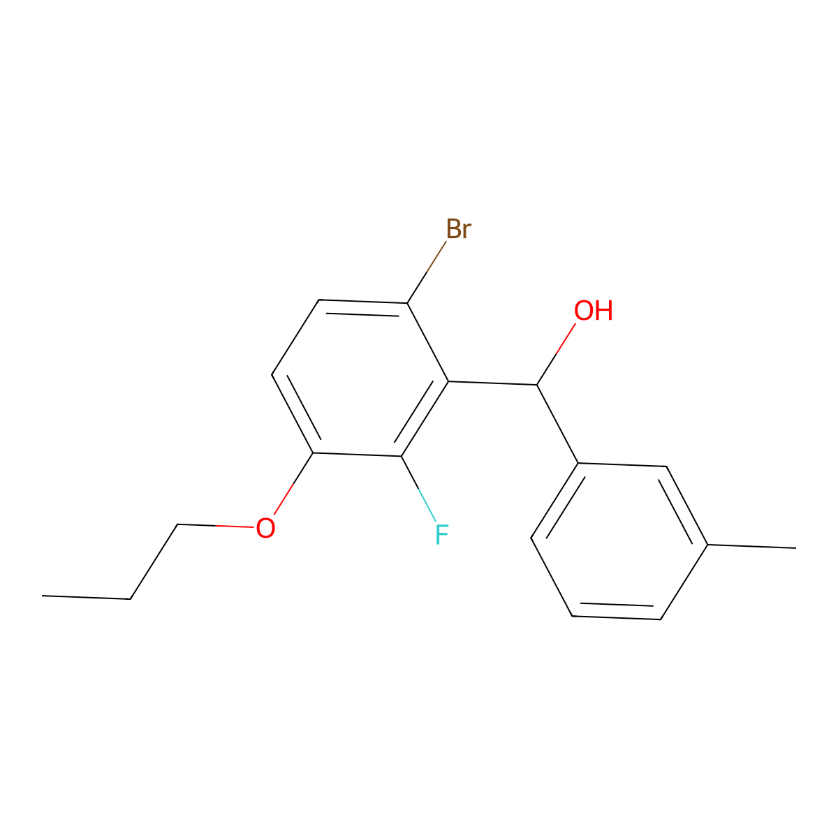 (6-Bromo-2-fluoro-3-propoxyphenyl)(m-tolyl)methanol molecular structure, CAS 3002427-43-9