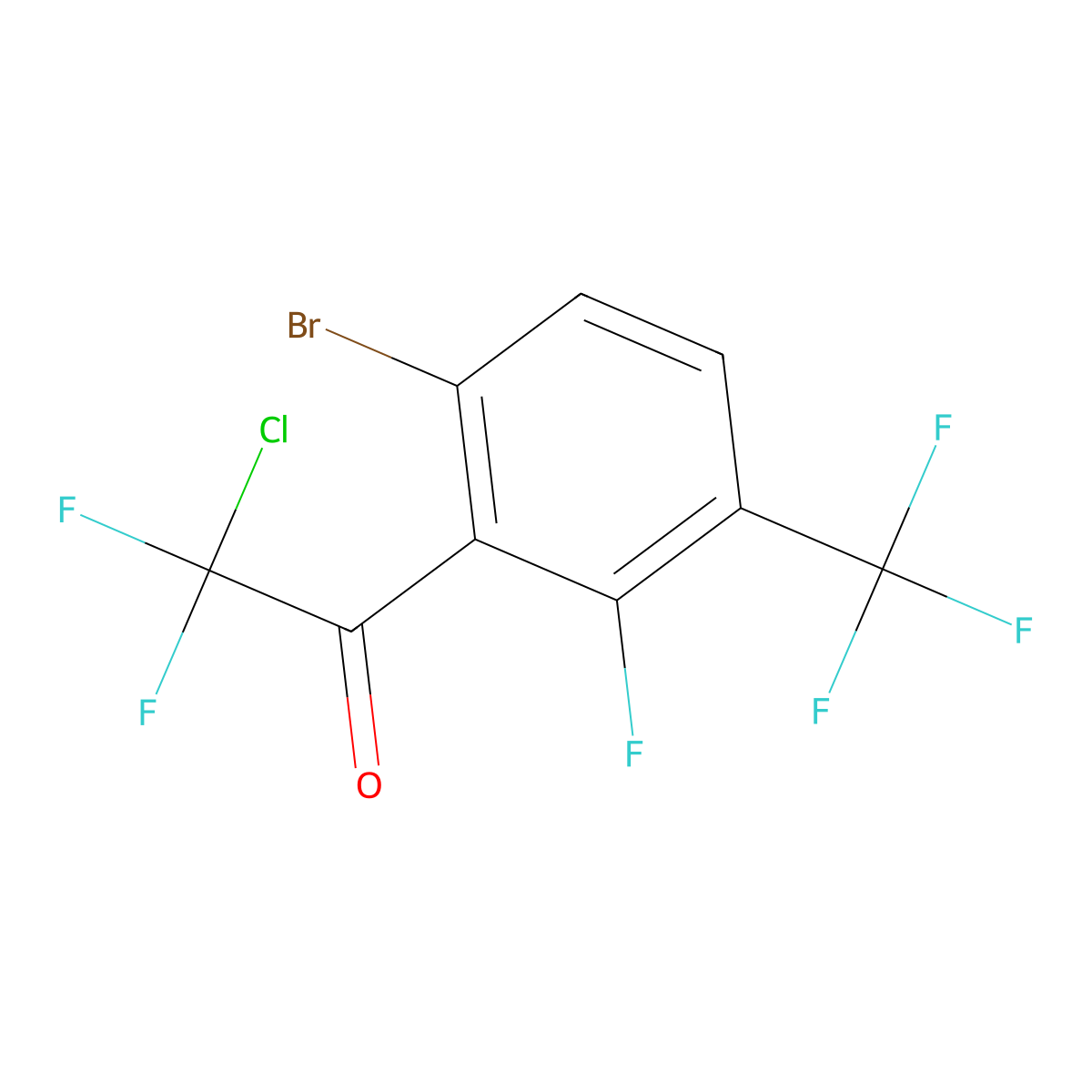 1-(6-Bromo-2-fluoro-3-(trifluoromethyl)phenyl)-2-chloro-2,2-difluoroethanone molecular structure, CAS 3002427-48-4