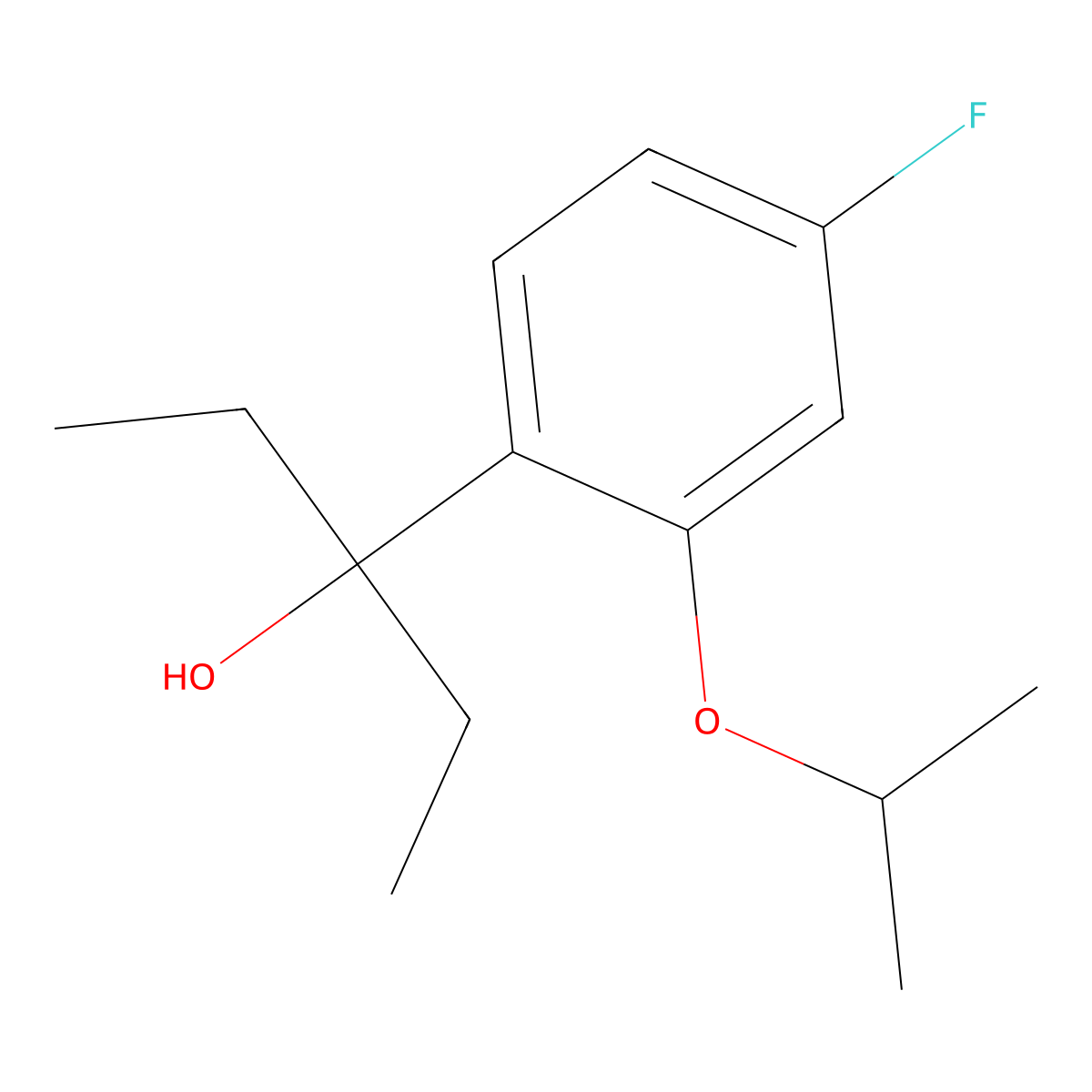 3-(4-Fluoro-2-isopropoxyphenyl)pentan-3-ol molecular structure, CAS 3002429-29-7