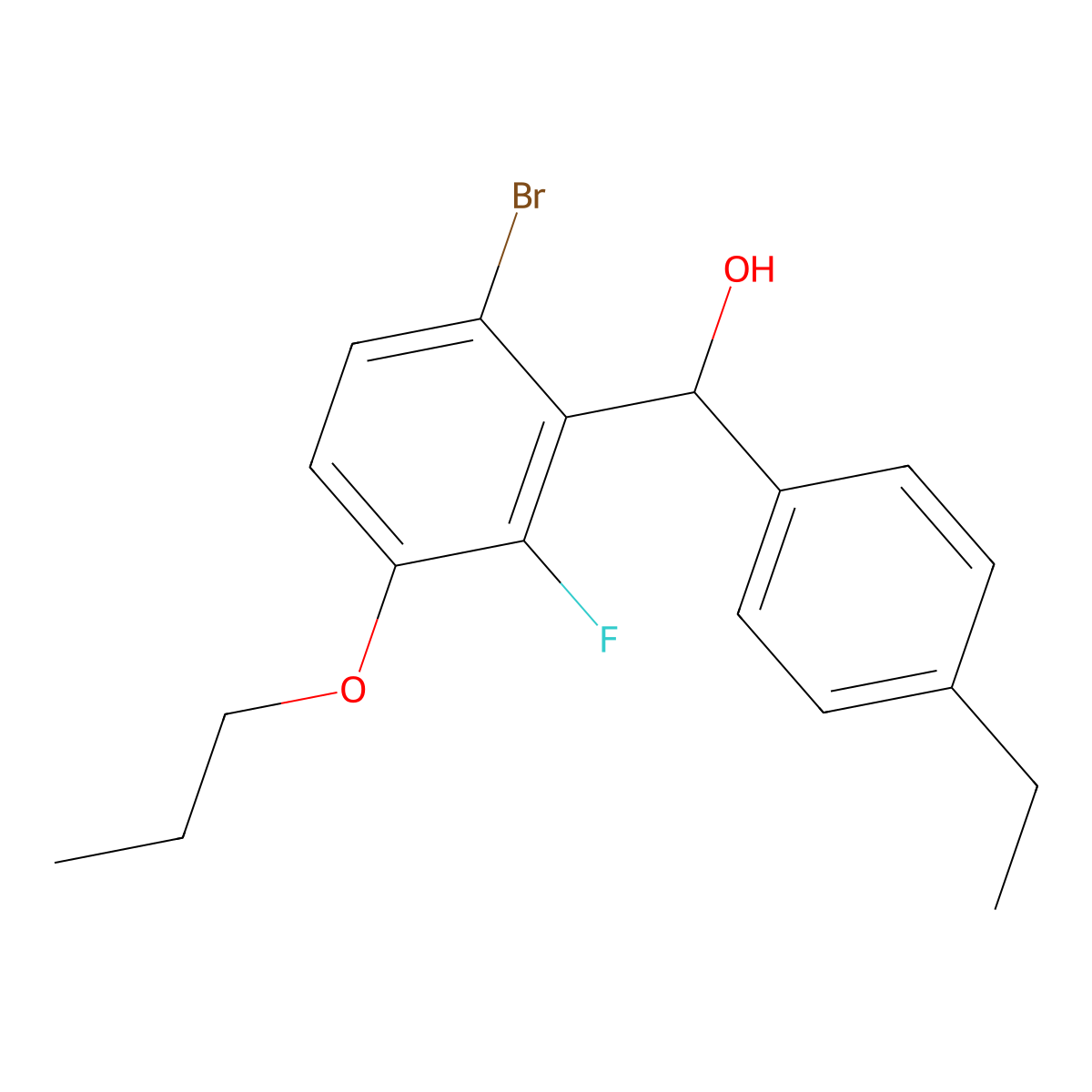 (6-Bromo-2-fluoro-3-propoxyphenyl)(4-ethylphenyl)methanol molecular structure, CAS 3002429-57-1