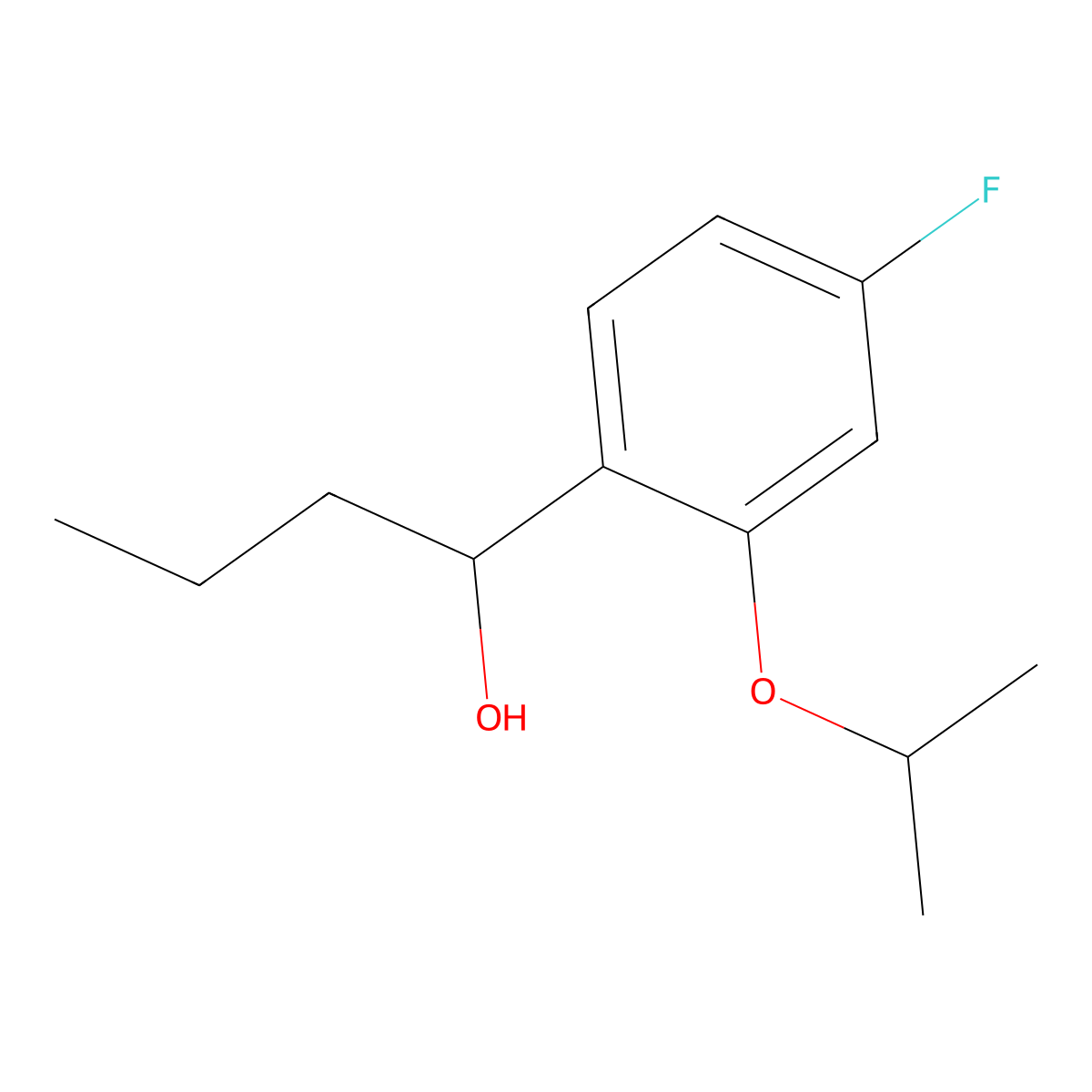 1-(4-Fluoro-2-isopropoxyphenyl)butan-1-ol molecular structure, CAS 3002429-68-4