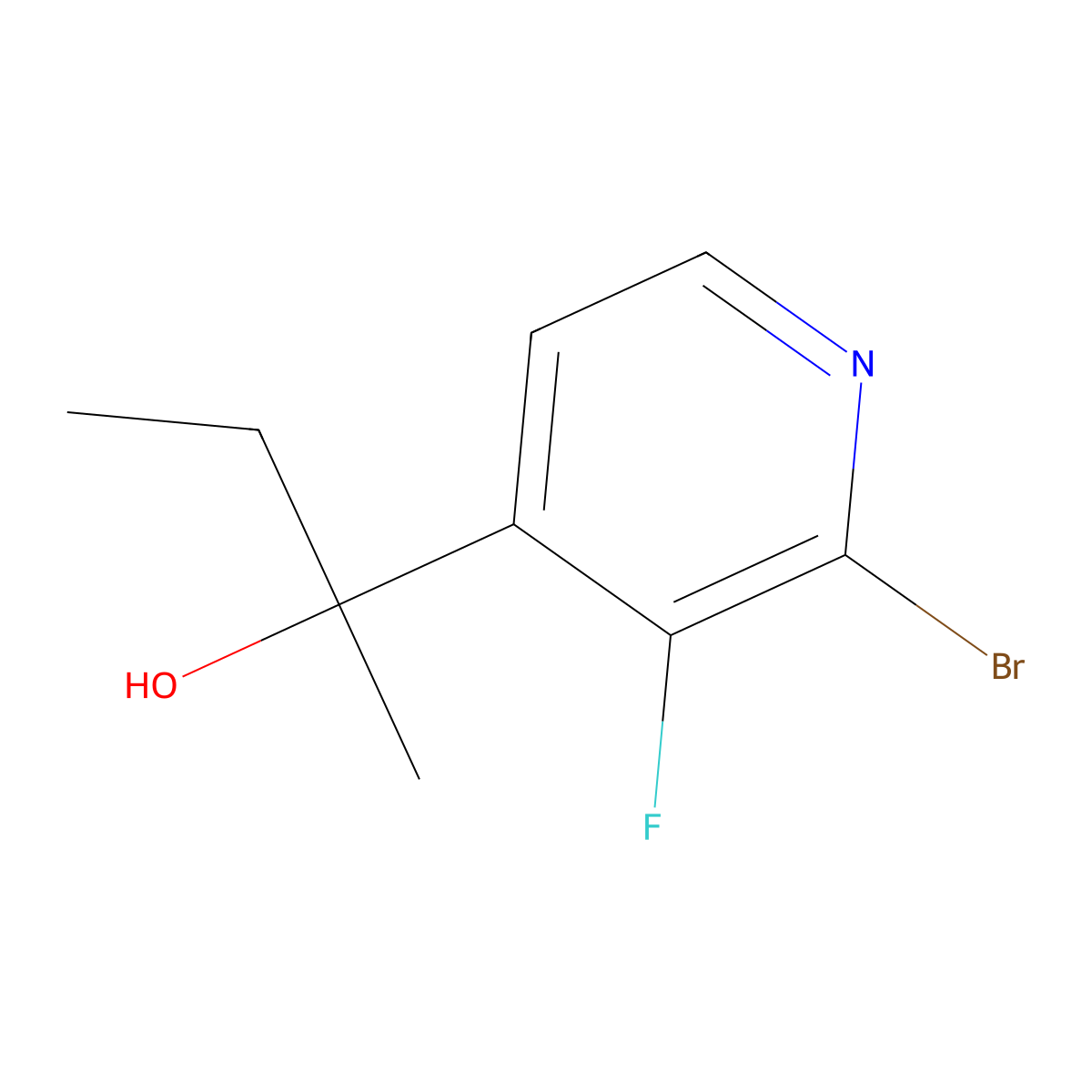 2-(2-Bromo-3-fluoropyridin-4-yl)butan-2-ol molecular structure, CAS 3002430-46-5