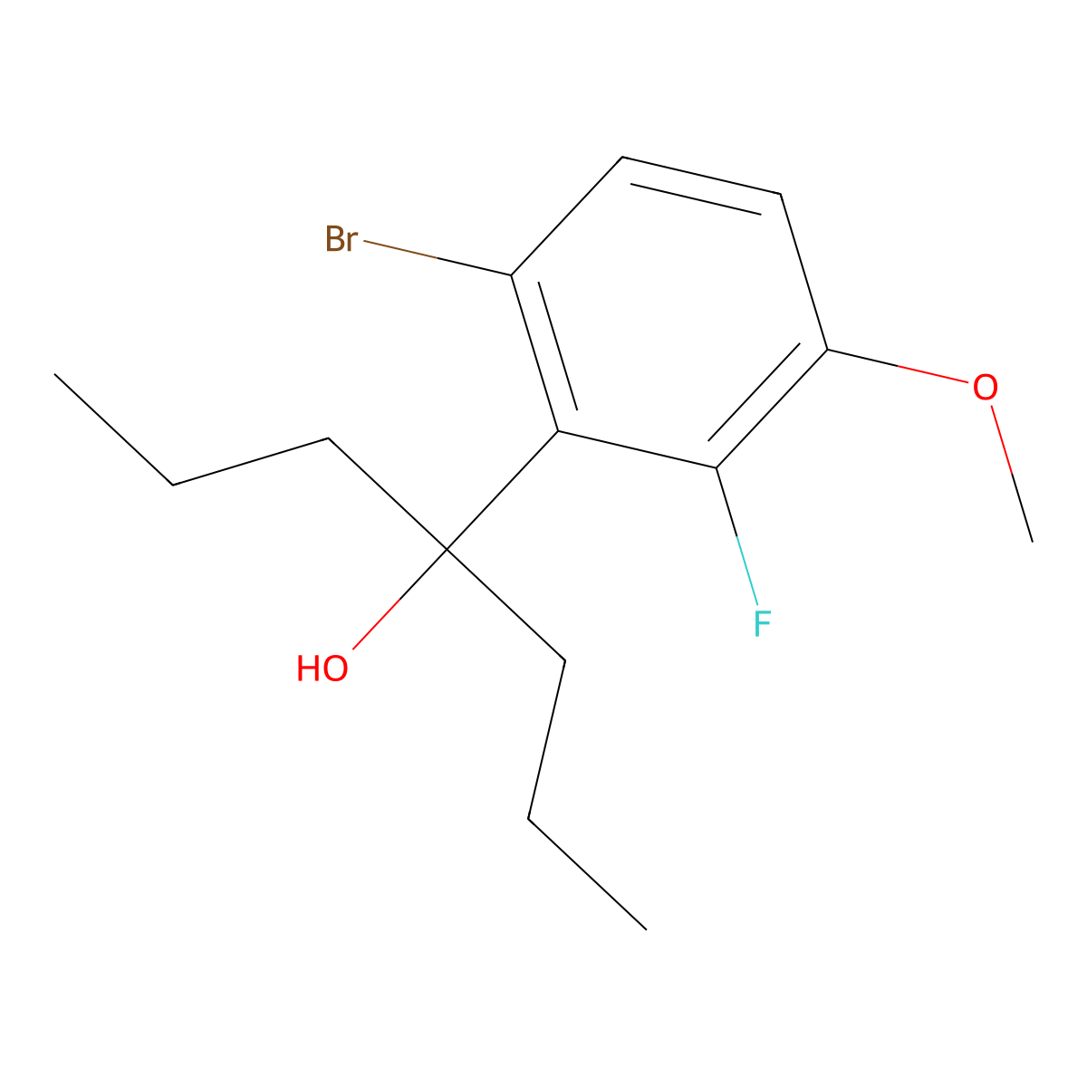 4-(6-Bromo-2-fluoro-3-methoxyphenyl)heptan-4-ol molecular structure, CAS 3002430-47-6
