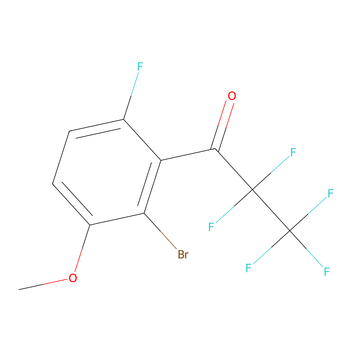 1-(2-Bromo-6-fluoro-3-methoxyphenyl)-2,2,3,3,3-pentafluoropropan-1-one molecular structure, CAS 3002430-88-5