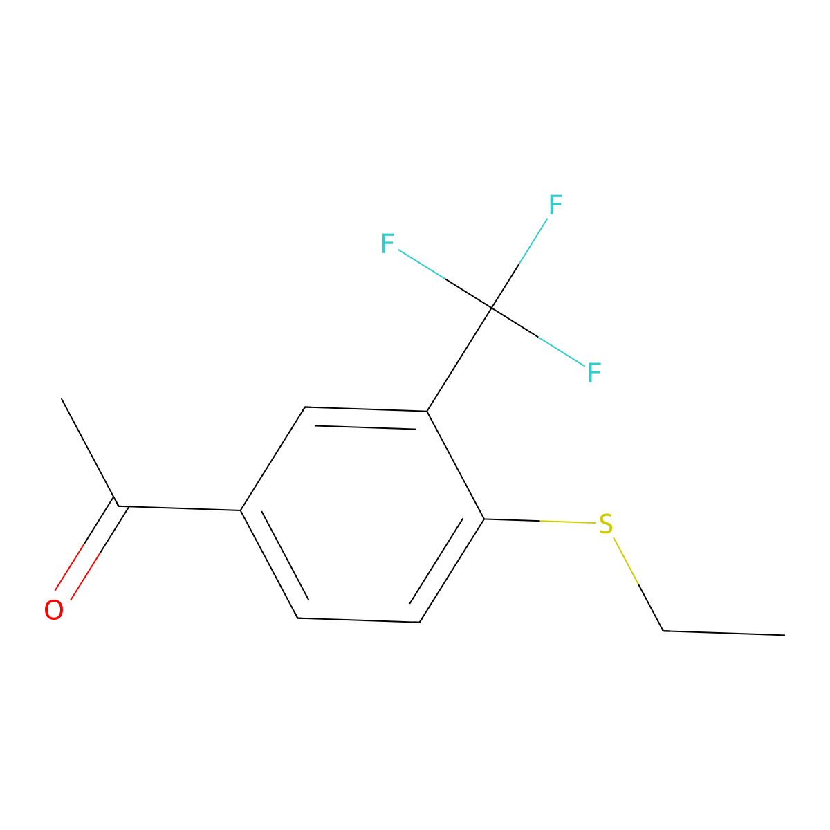 1-(4-(Ethylthio)-3-(trifluoromethyl)phenyl)ethanone molecular structure, CAS 3002431-56-0