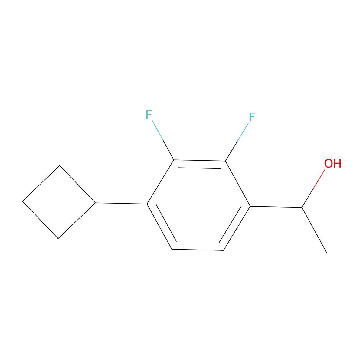 1-(4-Cyclobutyl-2,3-difluorophenyl)ethanol molecular structure, CAS 3002432-58-5