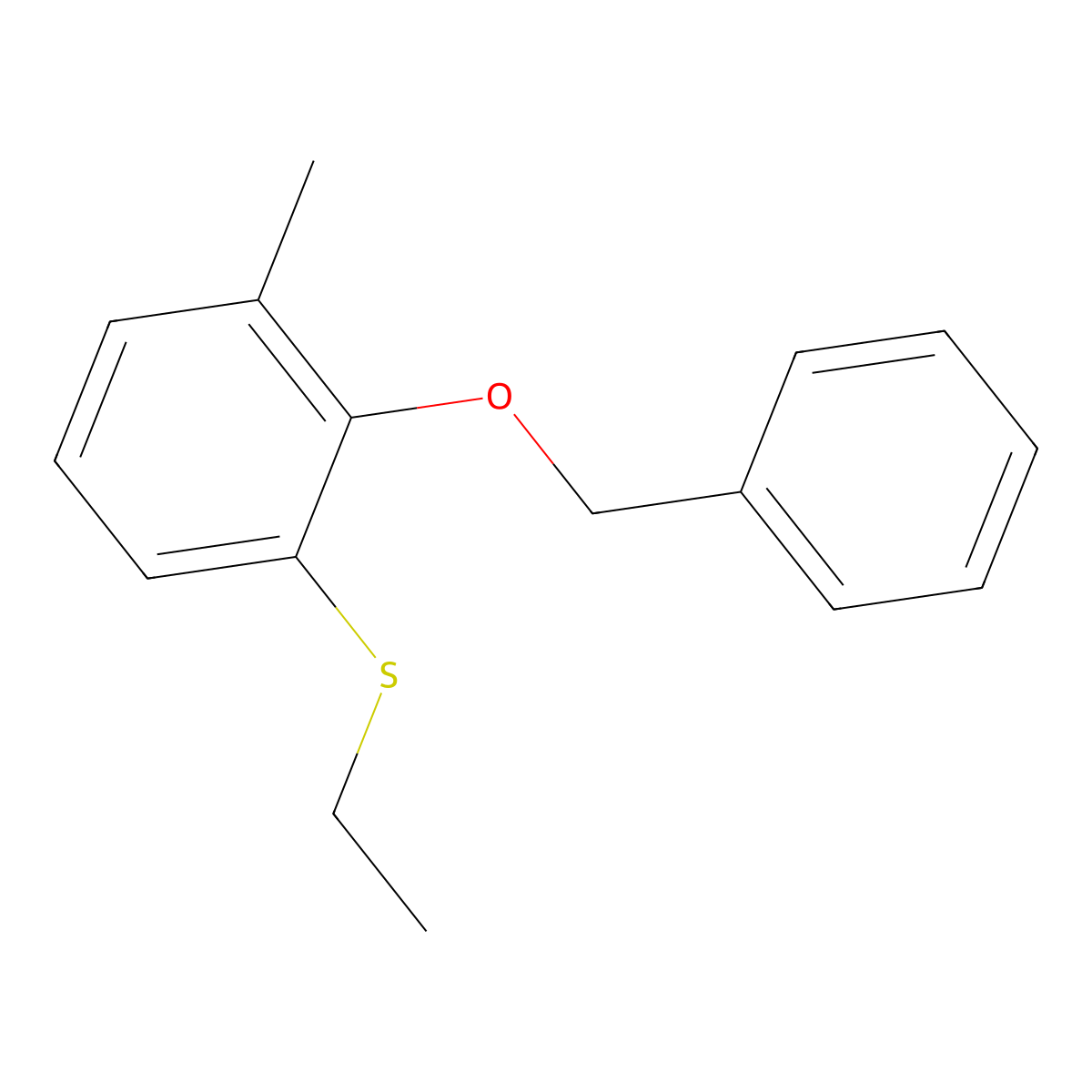(2-(BenZyloxy)-3-methylphenyl)(ethyl)sulfane molecular structure, CAS 3002432-86-9