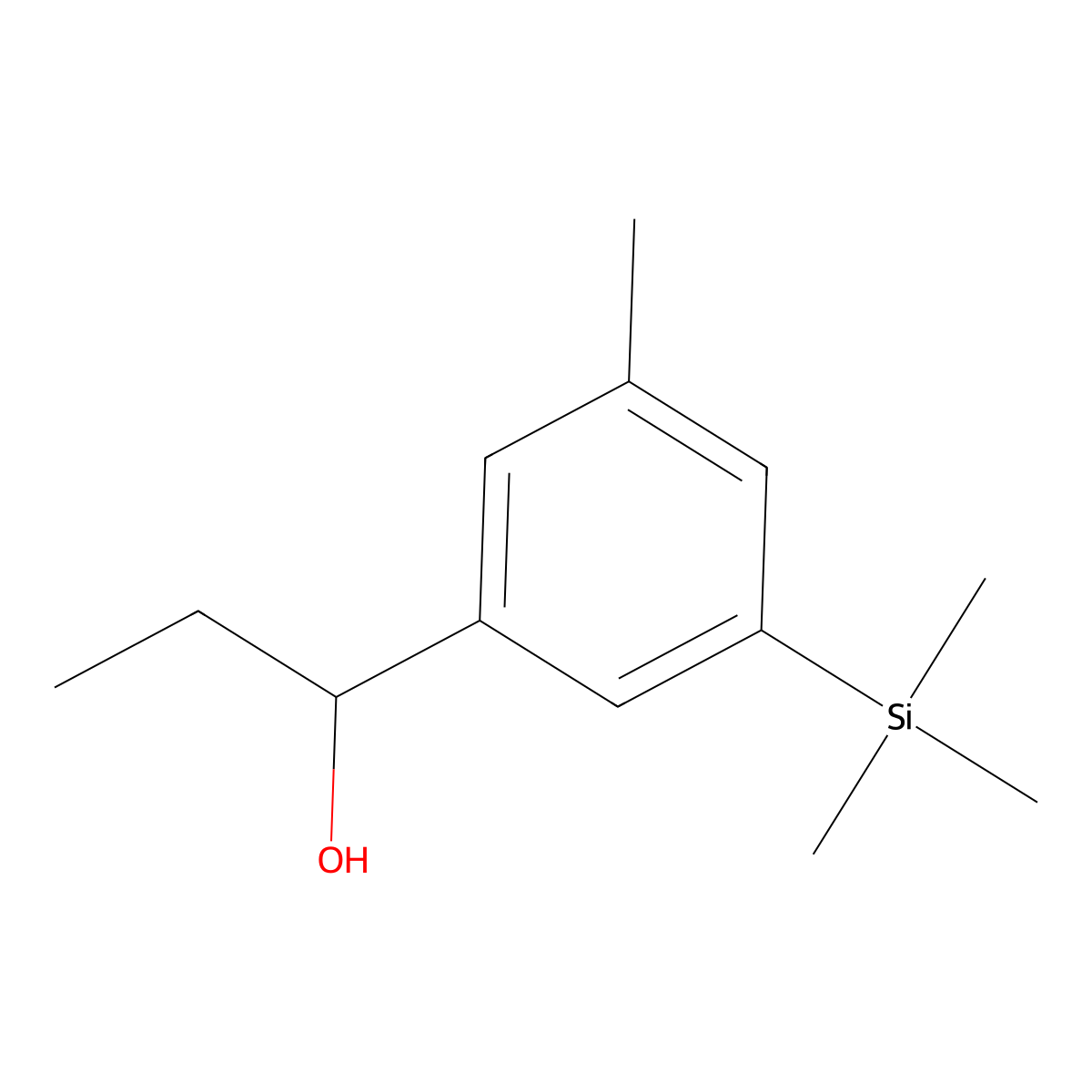 1-(3-Methyl-5-(trimethylsilyl)phenyl)propan-1-ol molecular structure, CAS 3002433-01-1