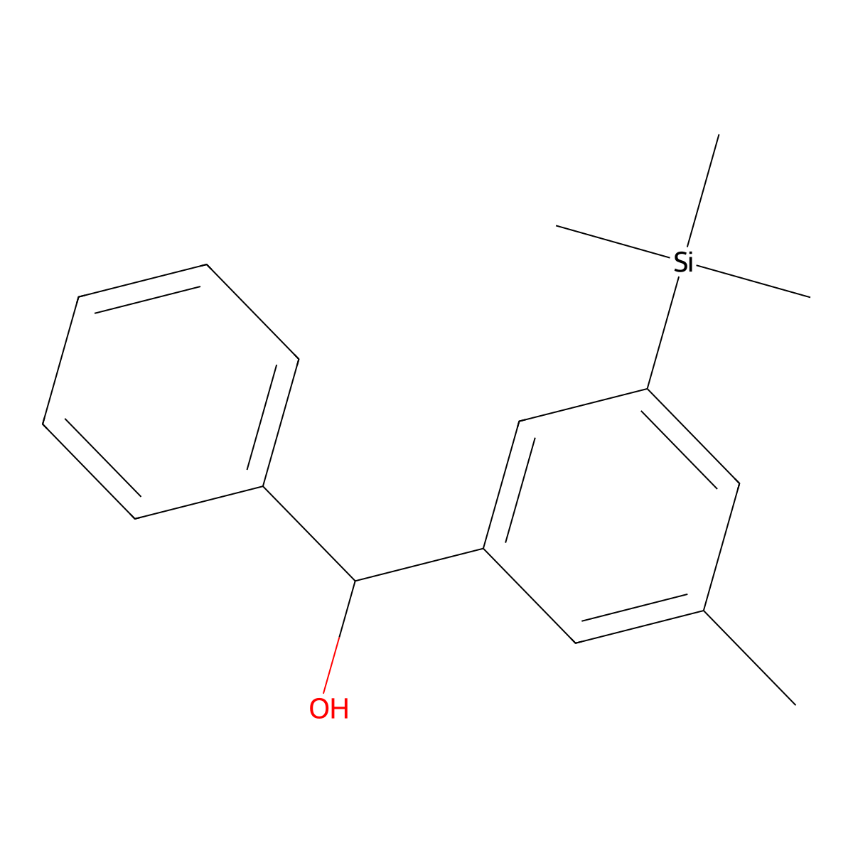 (3-Methyl-5-(trimethylsilyl)phenyl)(phenyl)methanol molecular structure, CAS 3002433-07-7
